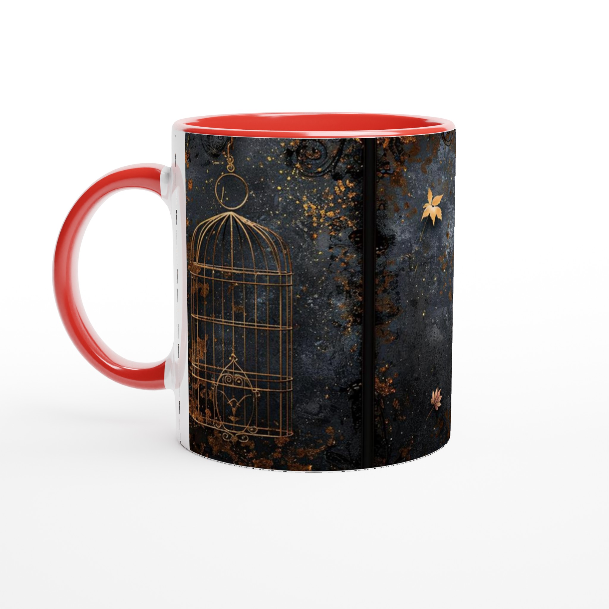 Mystisk Guld och Svart Fågelbur Mugg - 11oz Keramisk Mugg för Kaffe & Te 2 1a4e35c8-06ba-4d4a-a814-a6a3e5ab5b4a