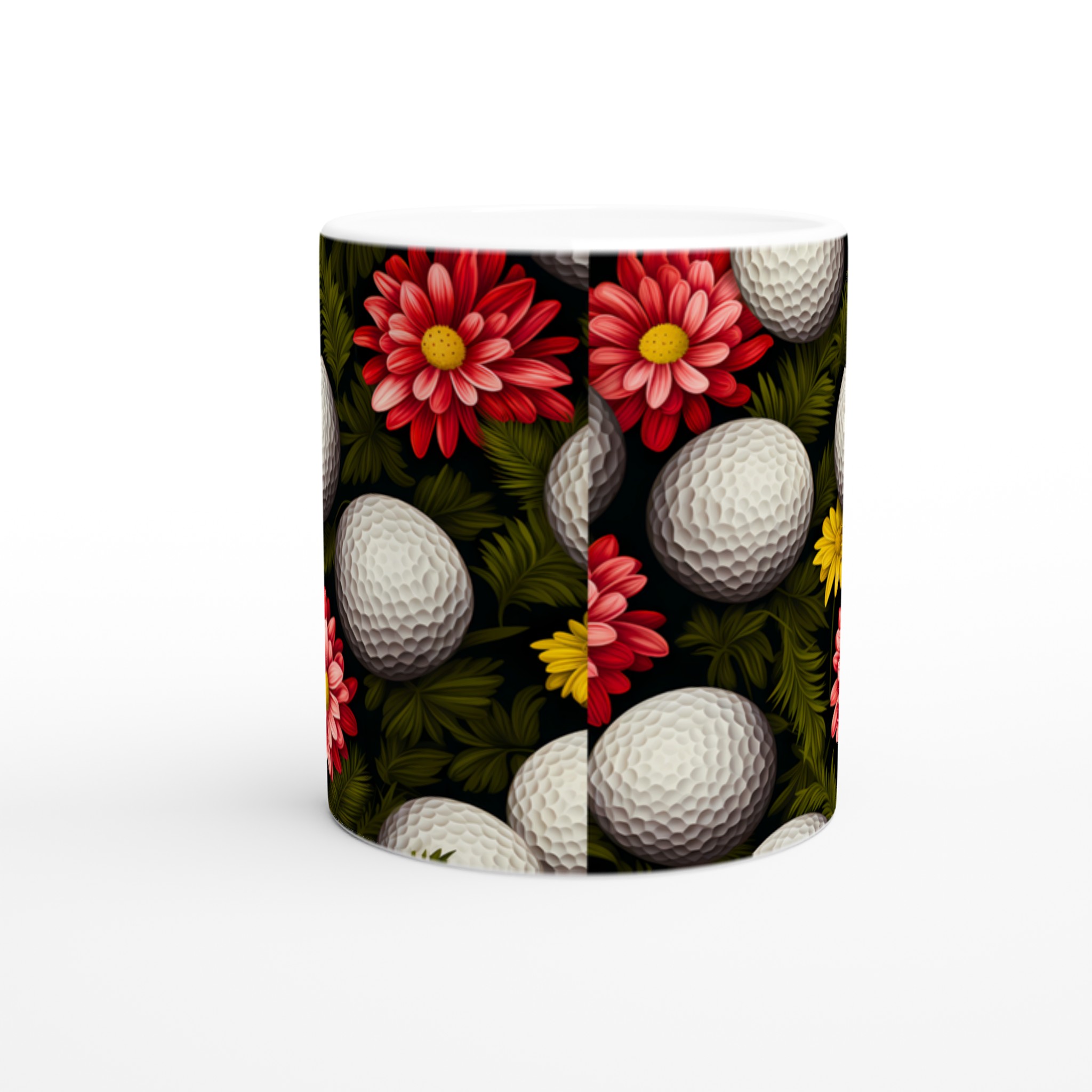 Golfboll & Blomma Keramisk Mugg - 11oz Elegant Design i Olika Färger 8 1a53d416-39cf-498a-a38a-f9ea44737f6d