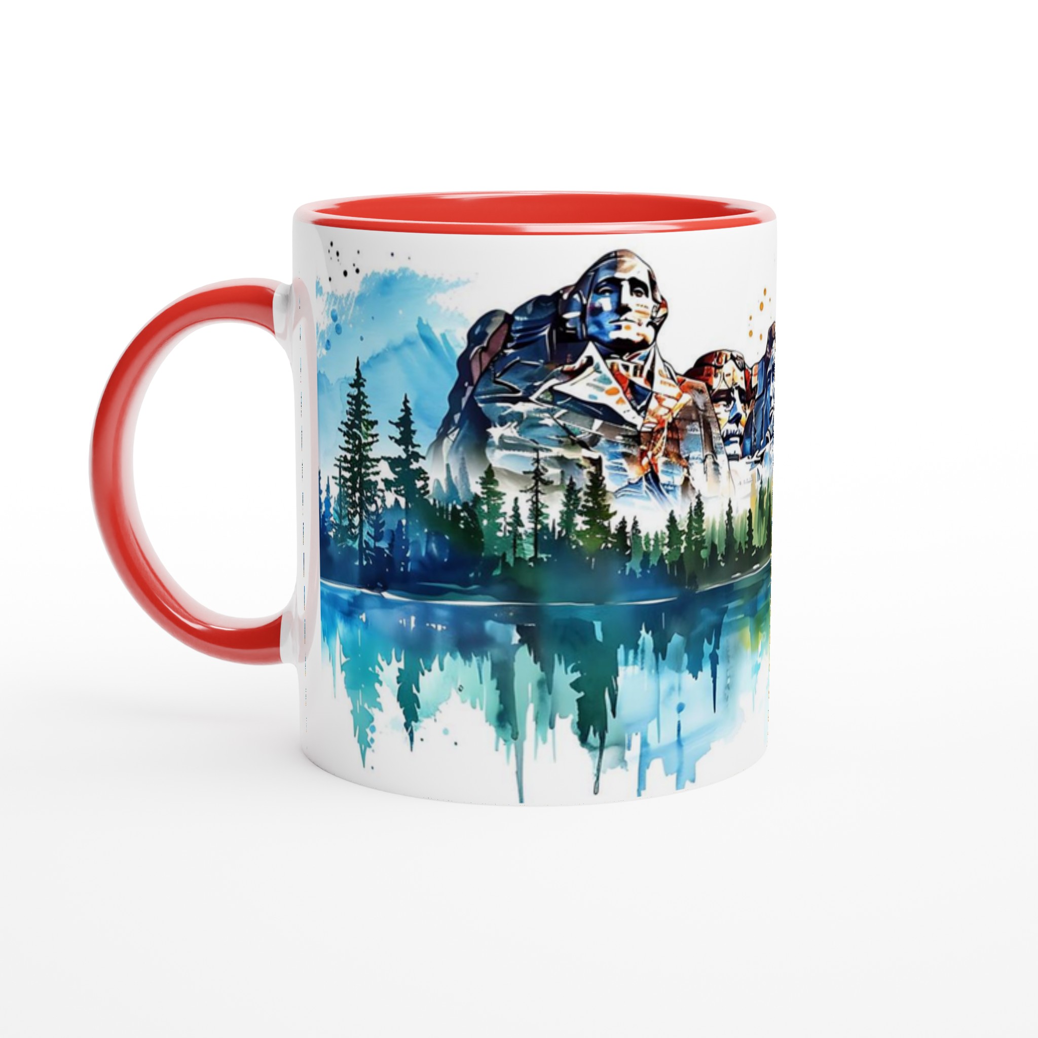 Mount Rushmore Vattenfärg Mugg - USA-historia i Livfulla Nyanser - 11oz Keramisk Kaffekopp 2 1a643d67-e1df-49bf-975c-d7edeb249586