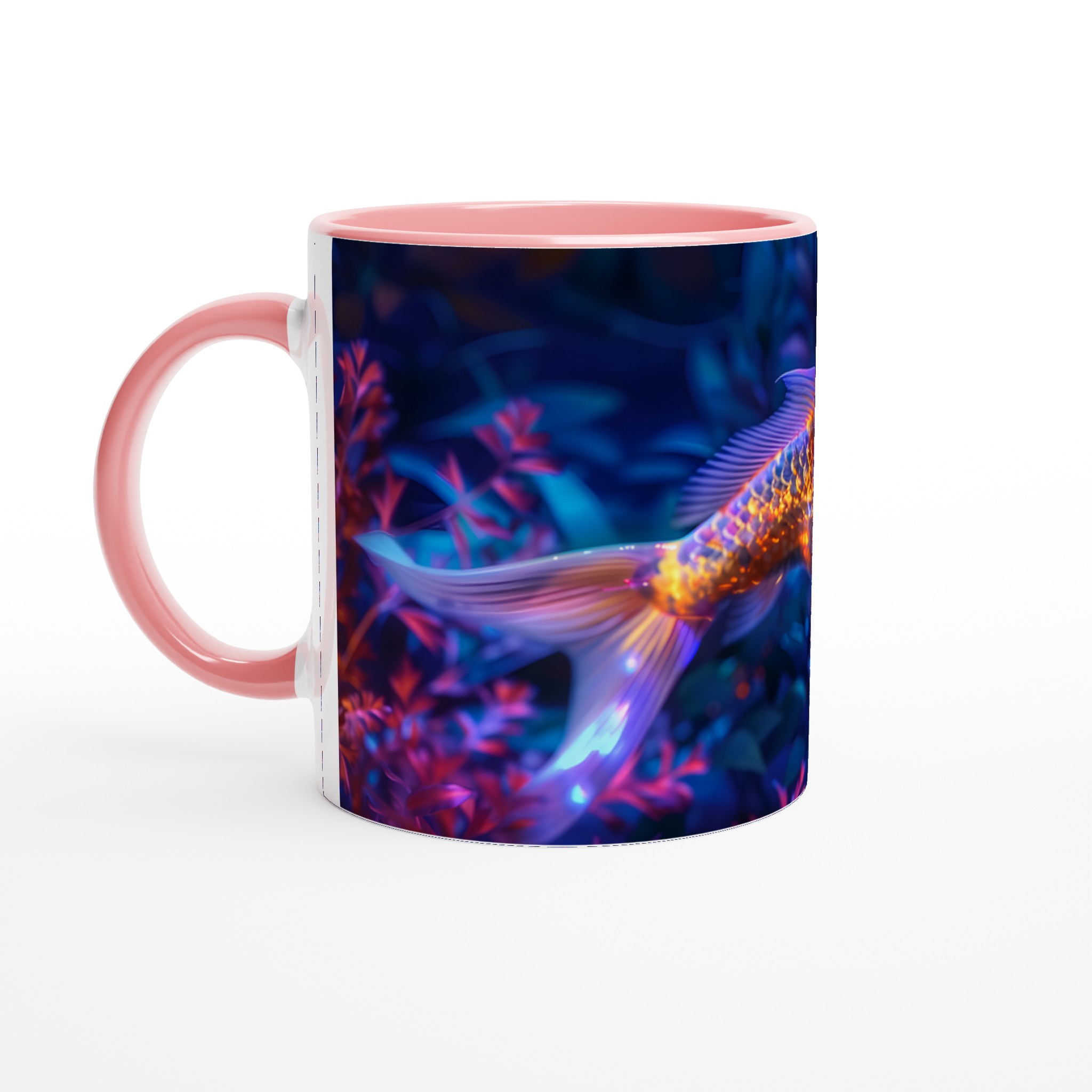 Neon Koi Fisken Mugg – 11 oz Keramikmugg i Hypnotiska Färger, Perfekt för Konstälskare & Färgstarka Tryck! 6 1a72bdc8-dc1c-4c1b-9b0d-5256e8514ce4