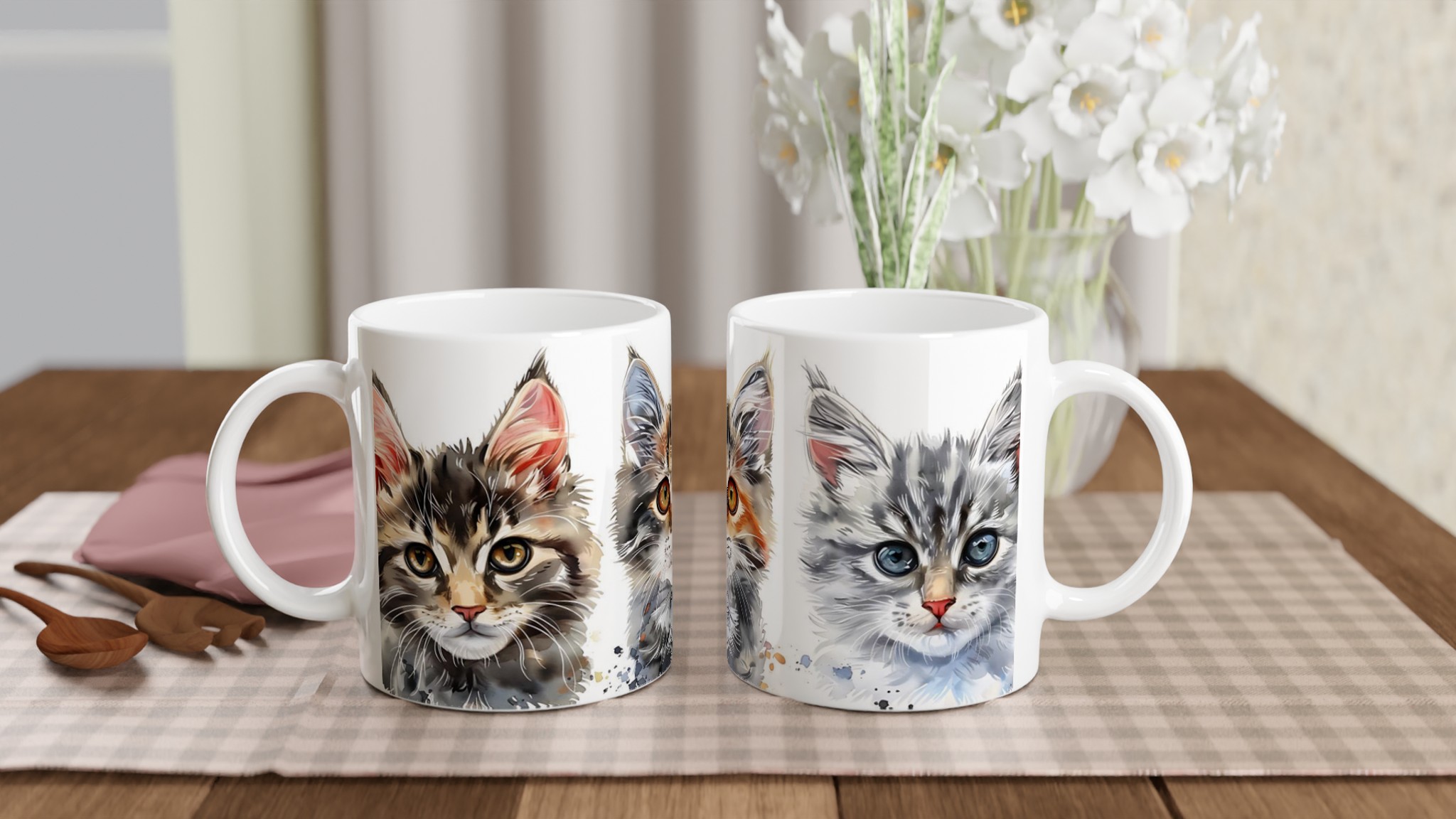 Söta kattungar akvarell 11oz keramikmugg – välj din favoritfärg! 10 1a73719d-aa58-400e-b7b5-fa0a5adede81
