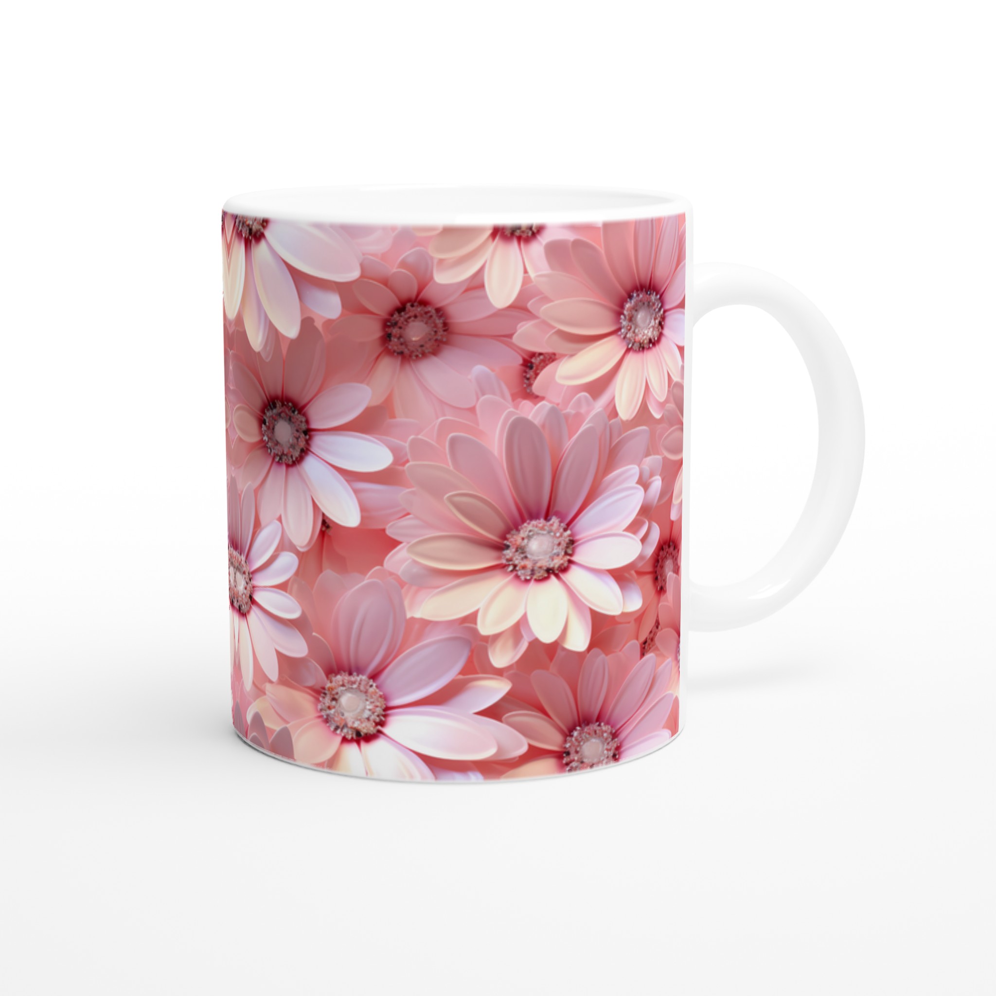 Elegant Vit 11oz Keramisk Mugg med Drömskt Rosa Blomstertryck – Välj Din Färg 9 1a8f96b8-e4f3-48aa-b47d-357439e91f66