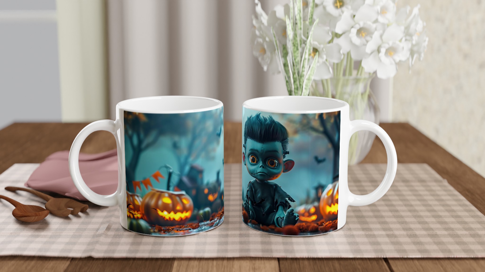 Söt Halloween Mugg - Baby Frankenstein Motiv - Perfekt för Kusligt Mysiga Fika i Valfri Färg! 10 1aa78e1c-7196-4f39-9198-049db6719f22