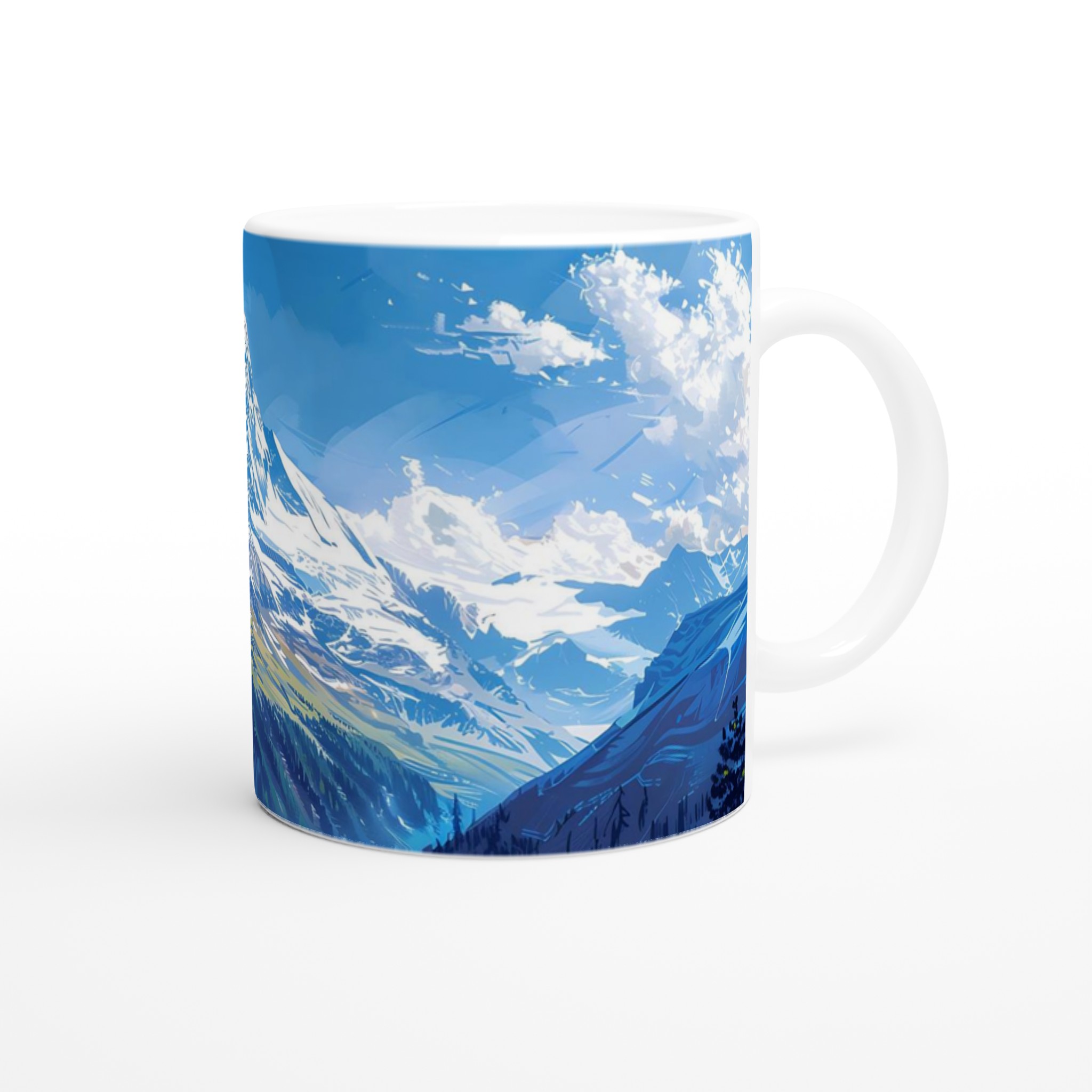 Majestic Mountain Peaks 11oz Keramisk Mugg – Konstnärligt Tryck för Naturälskare 9 1aae3982-6e5b-4416-8e3d-c37c3aaadd78