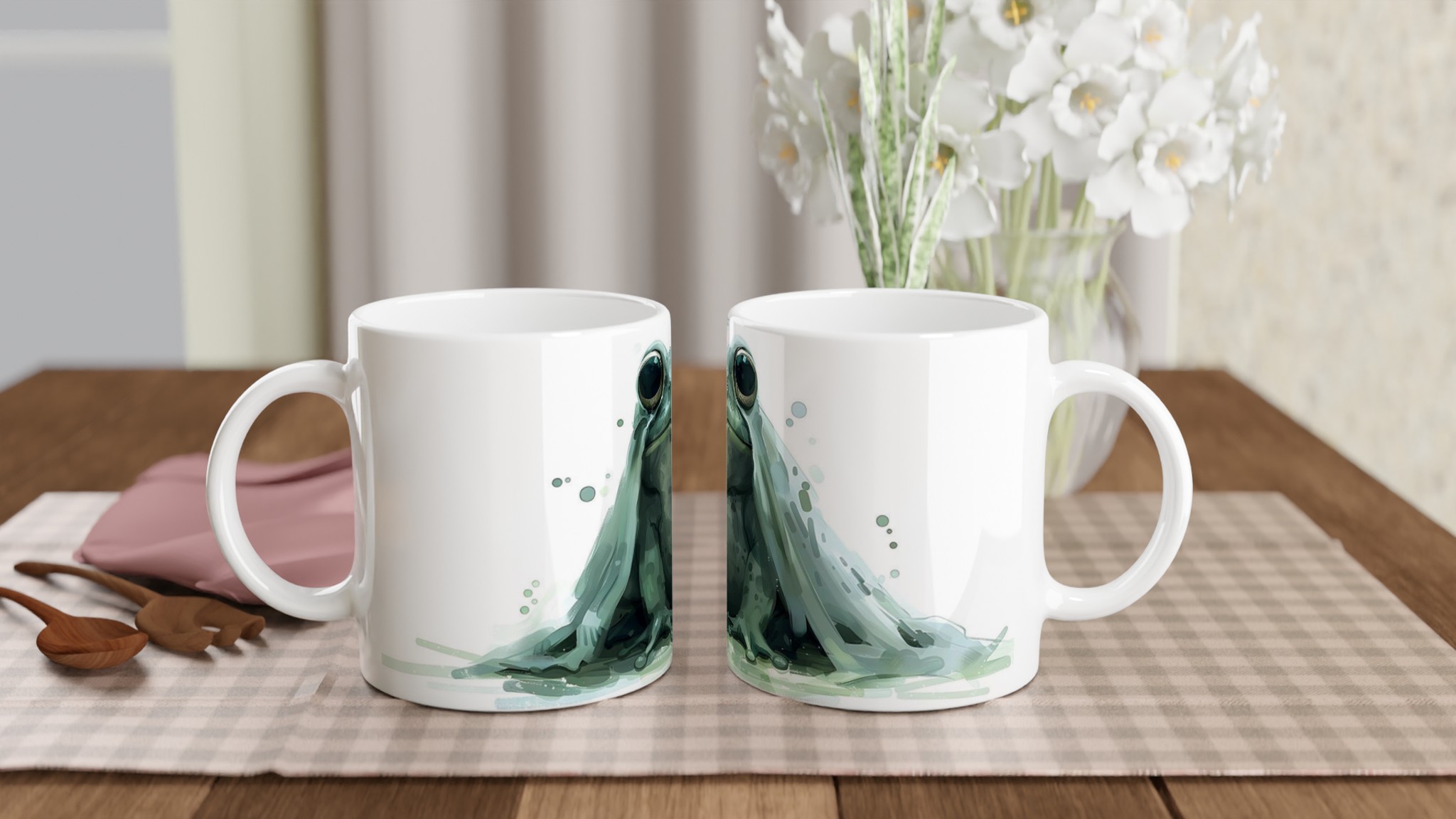 Grön Akvarellgroda 11oz Keramisk Mugg – Unik Design för Djurälskare i Flera Färger 10 1ae431d4-b8f4-4e87-9ceb-821a2cc36069