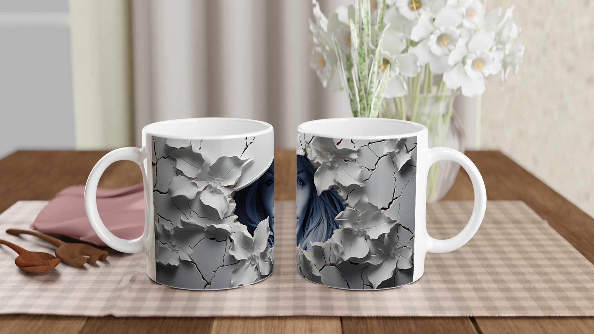 Mystisk Blomster Porträtt 11oz Keramikmugg - Välj din färg 10 1ae460bb-71d6-4d9e-85a2-f45961bfa149