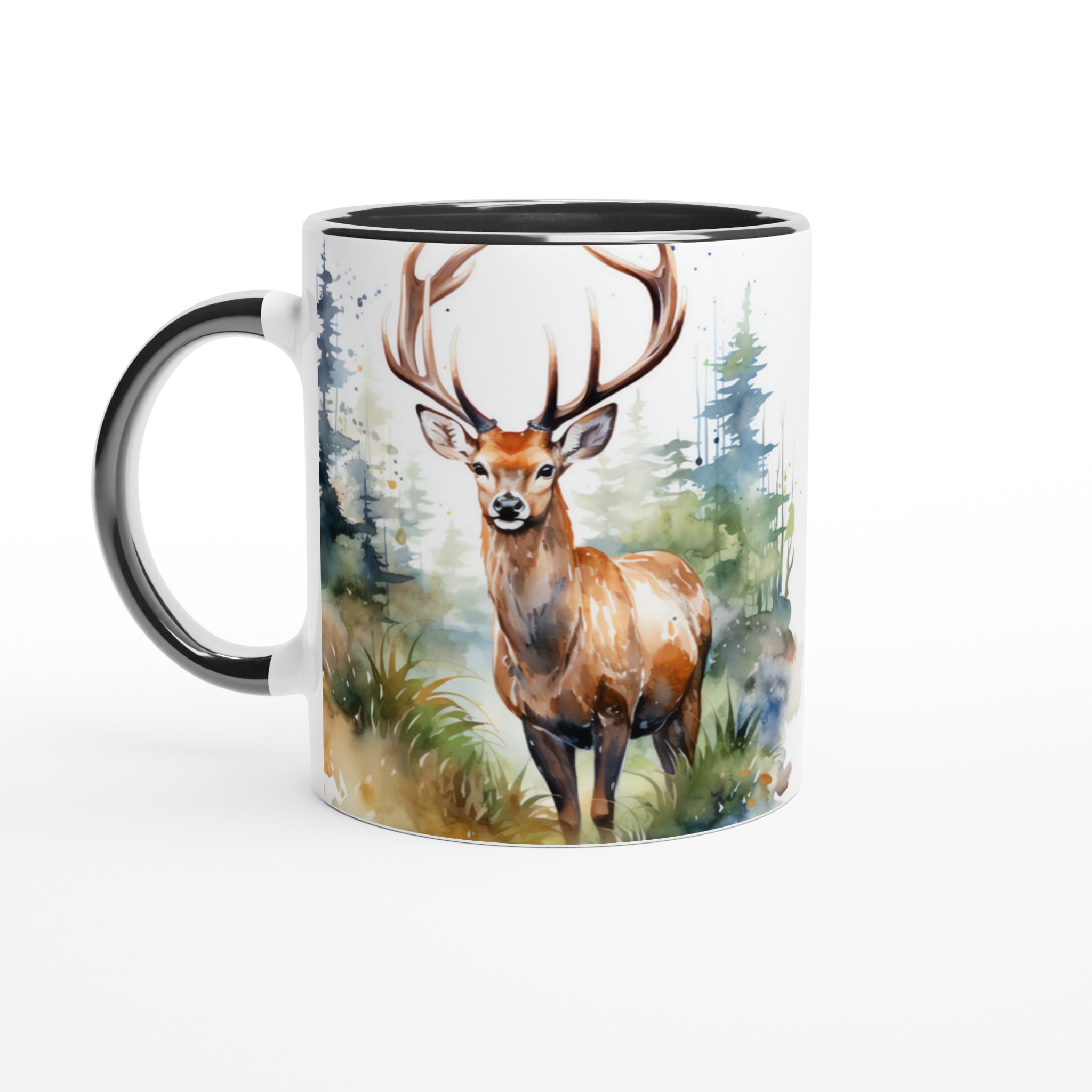 Majestätisk Hjort i Akvarell – 11oz Keramisk Mugg för Naturälskare i Valfri Färg 7 1b20c58b-4410-41da-8bc3-f7c976a5d876