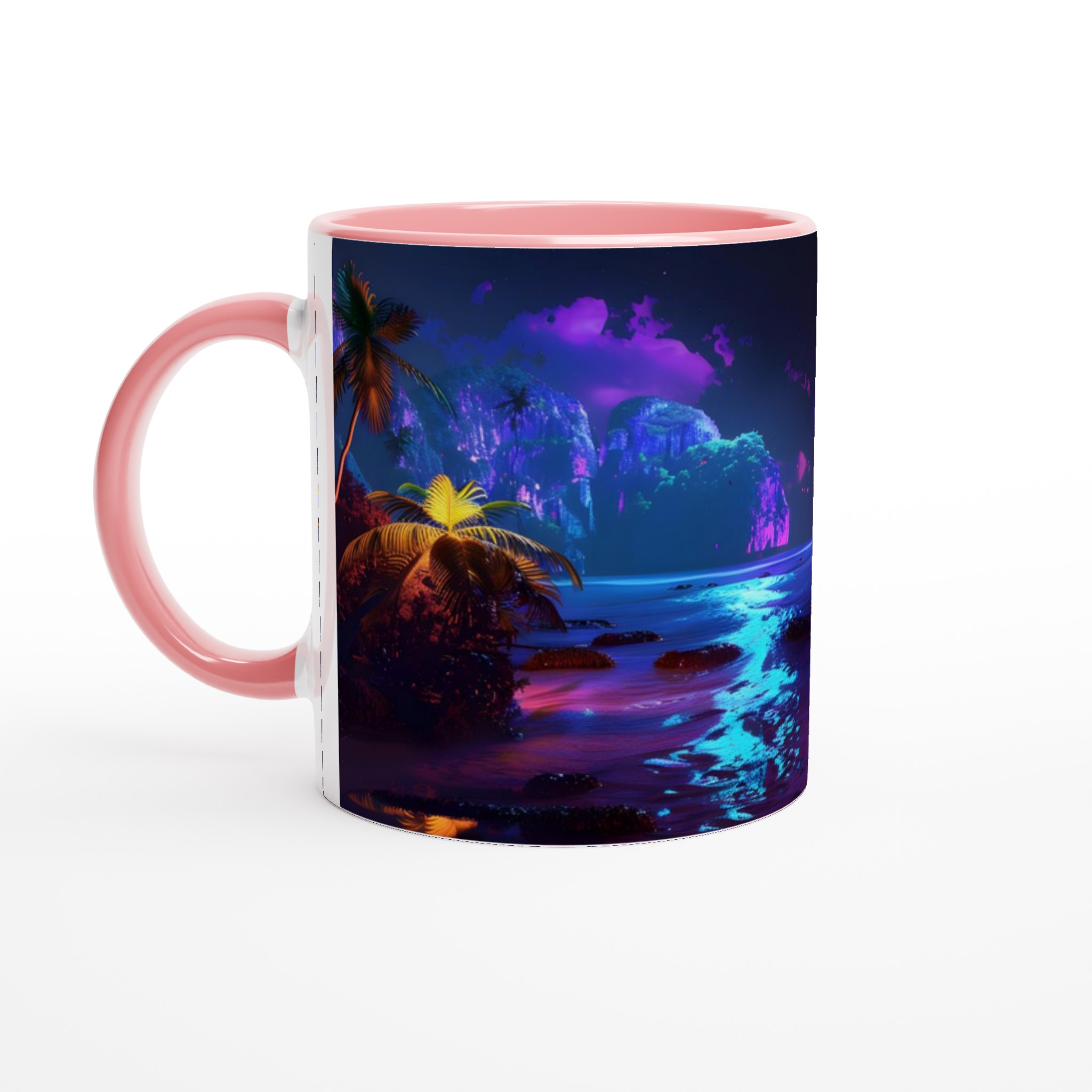 Neon Tropical Natt Mugg – 11oz Keramisk Mugg med Vibrerande Palmstrand 6 1b7dcf63-742e-44b4-9251-e4c86eb89f7d