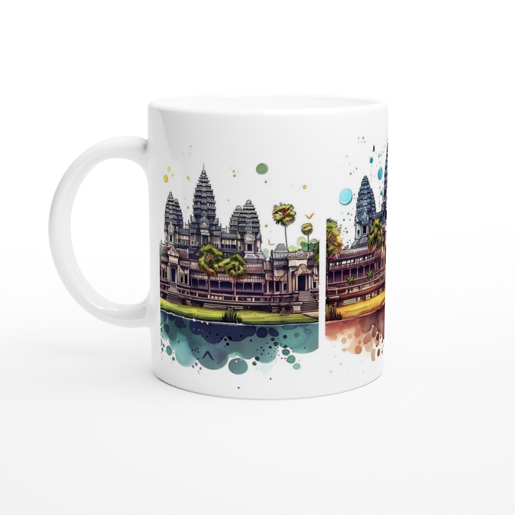 Angkor Wat Akvarell Mugg - Välj din färg, 11oz Keramikmugg för kaffeälskare & resenärer 1 1b906993-6158-4db1-92bb-2b59be70497c