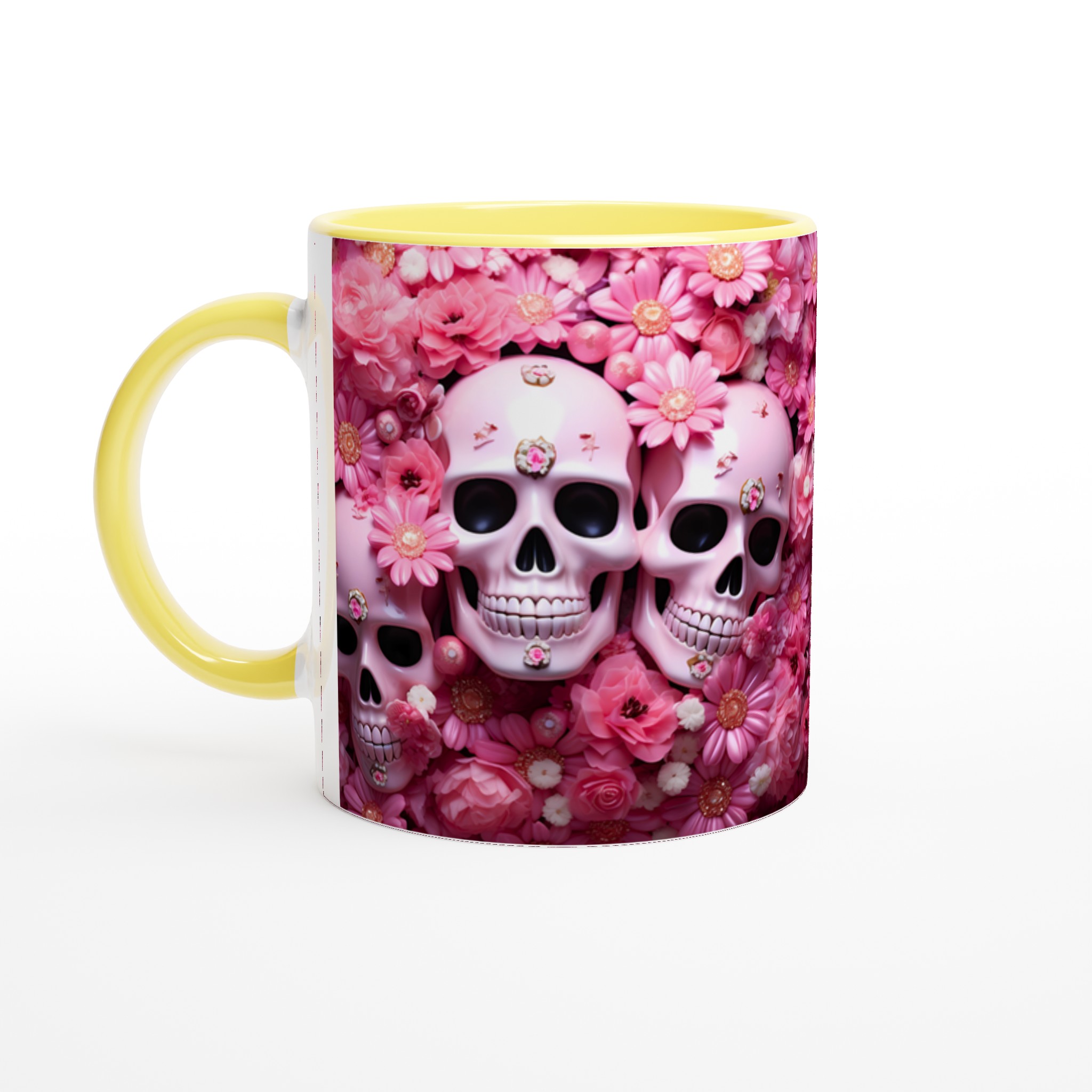 Romantisk Skull Blossom 11oz Keramikmugg – En touch av rosa mystik för din fika 5 1b9914e3-f747-445f-808b-766fbf0dc393