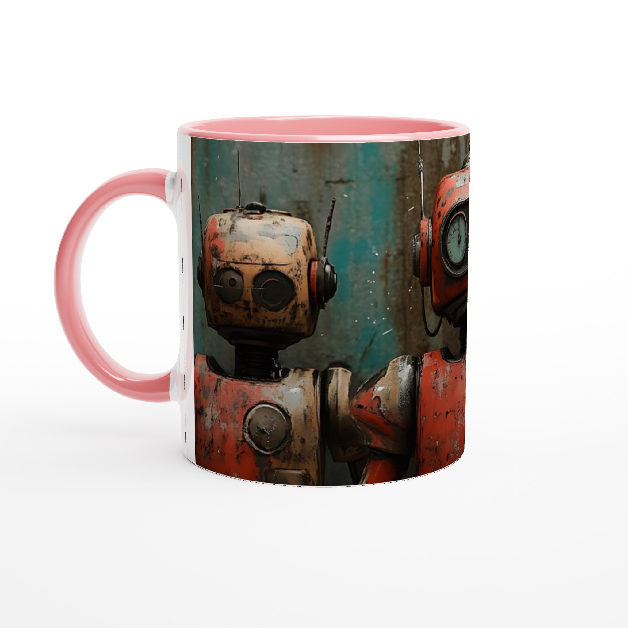 Retro Roboter Vänner 11oz Keramikmugg – Perfekt för Sci-Fi Entusiasten, Välj Din Färg! 4 1b99a0c0-d752-41bc-9e62-c809464be45d