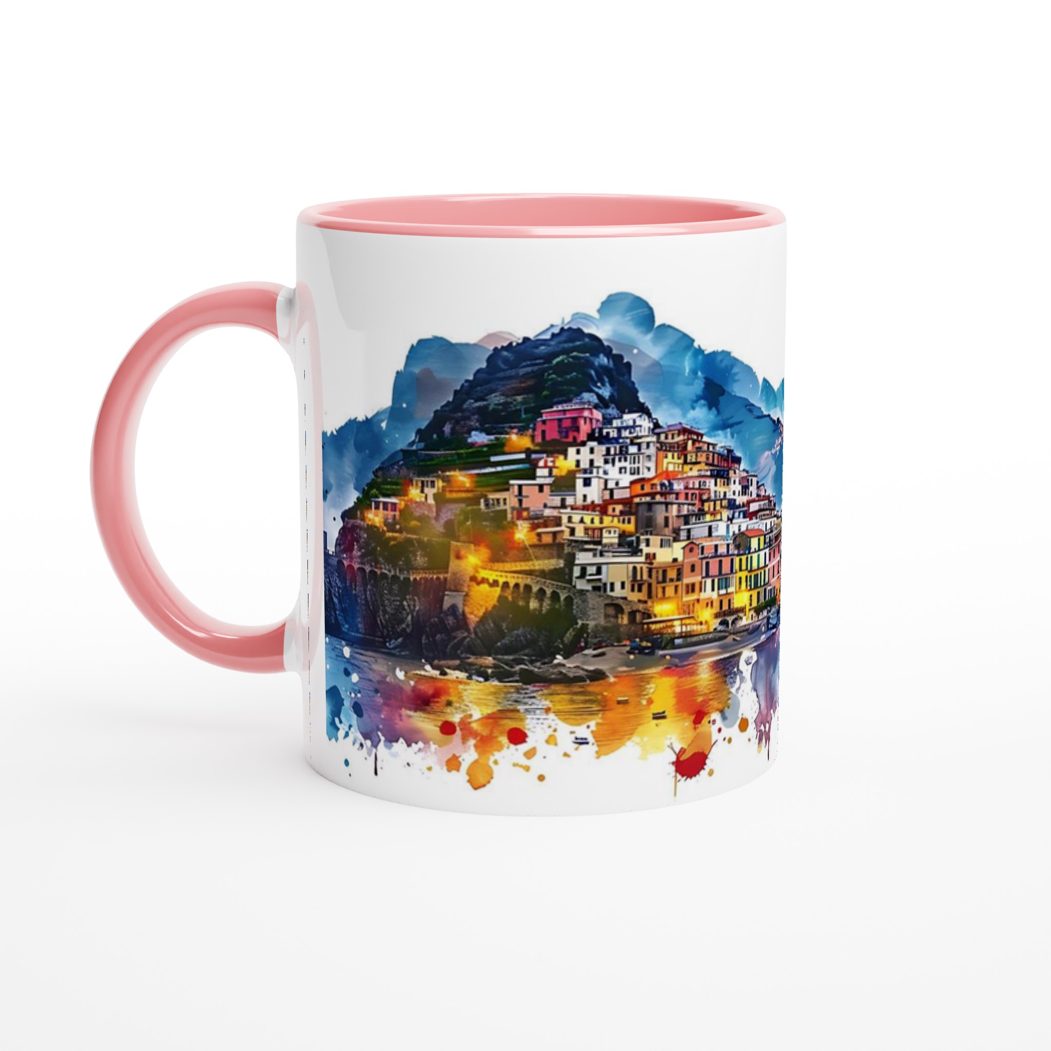 Italiensk Kustby Akvarell Mugg - Färgstark Keramikmugg, 11oz 6 1c2f38c4-10f9-46aa-8380-94fe6aeb6a96