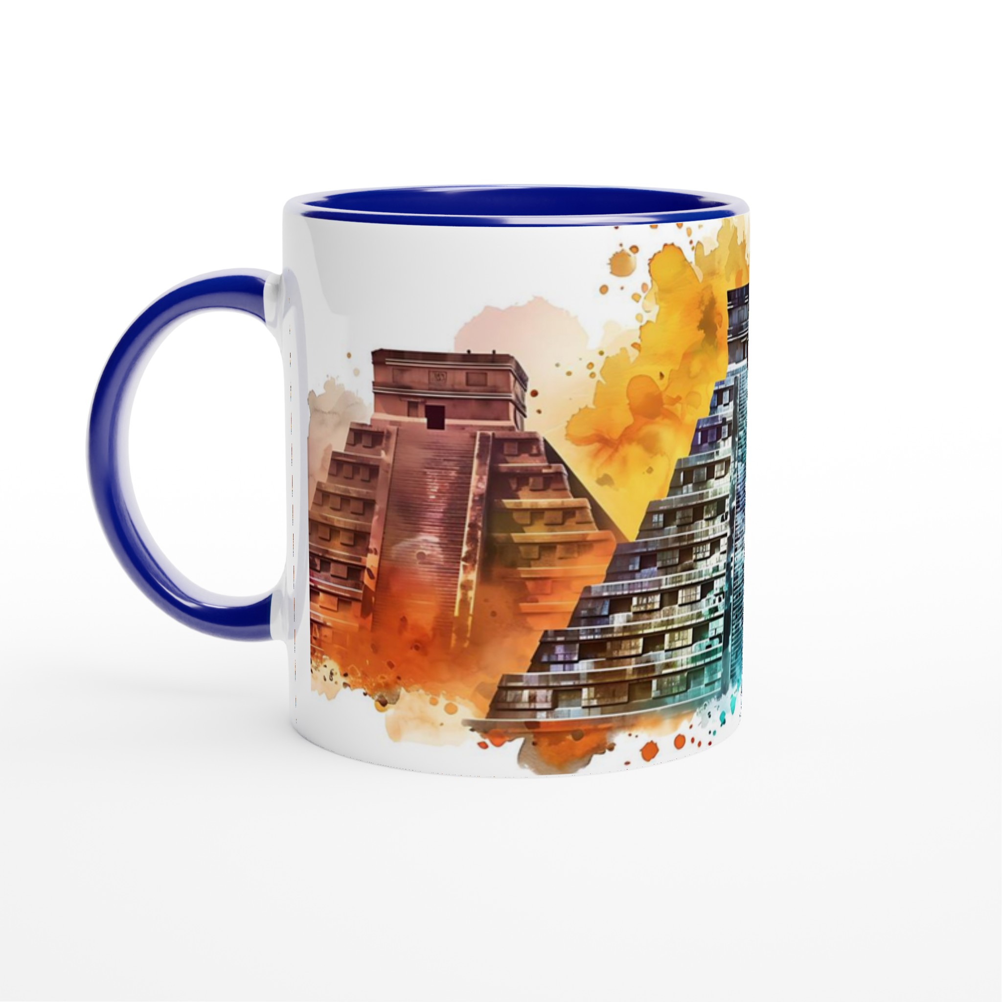 Mångfärgad Maya Pyramider 11oz Keramikmugg – Konstnärligt Vattenfärgsuttryck 4 1c83bb9a-7693-4b3c-bbe1-42b0fb9c8809