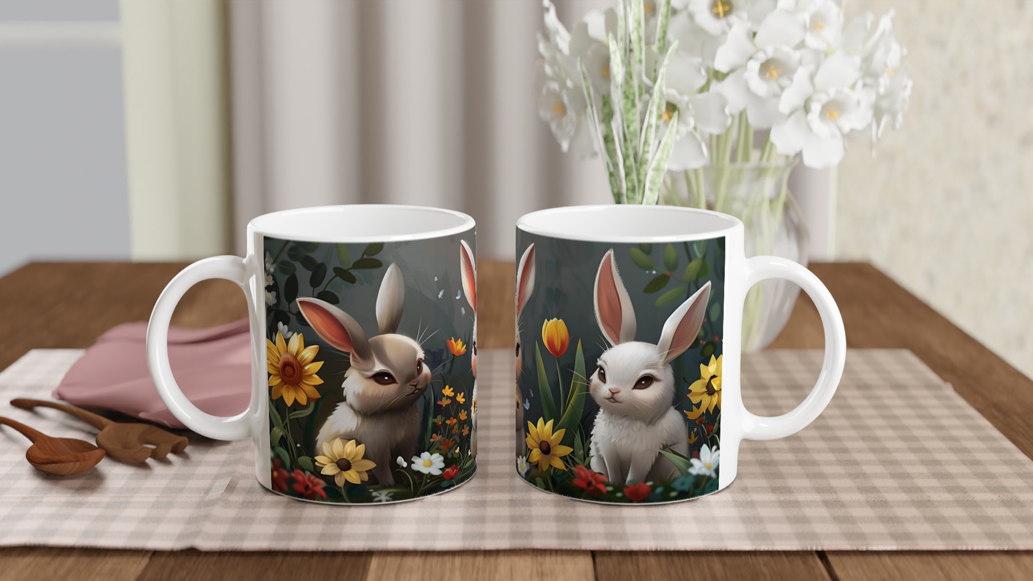 Söta Kaniner i Blomsterängen - 11oz Keramisk Mugg för Vårglädje & Charmiga Kaffestunder 10 1c85d493-d1f4-446f-b449-52392cb67efa
