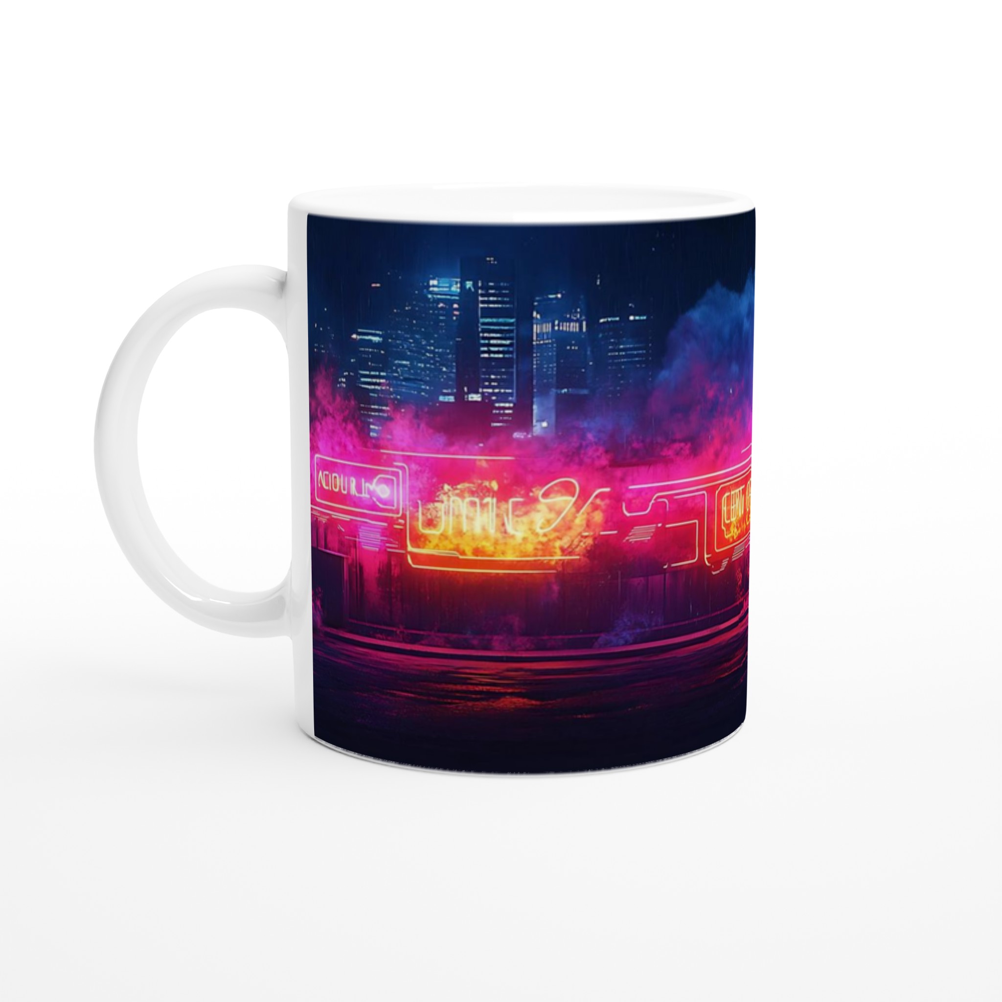 Neon Nattstad Mugg – Lysande Retro Vibes för Din Fikastund i 11 oz keramik 1 1d189aa4-9efb-4a13-a749-6192fc92eb82