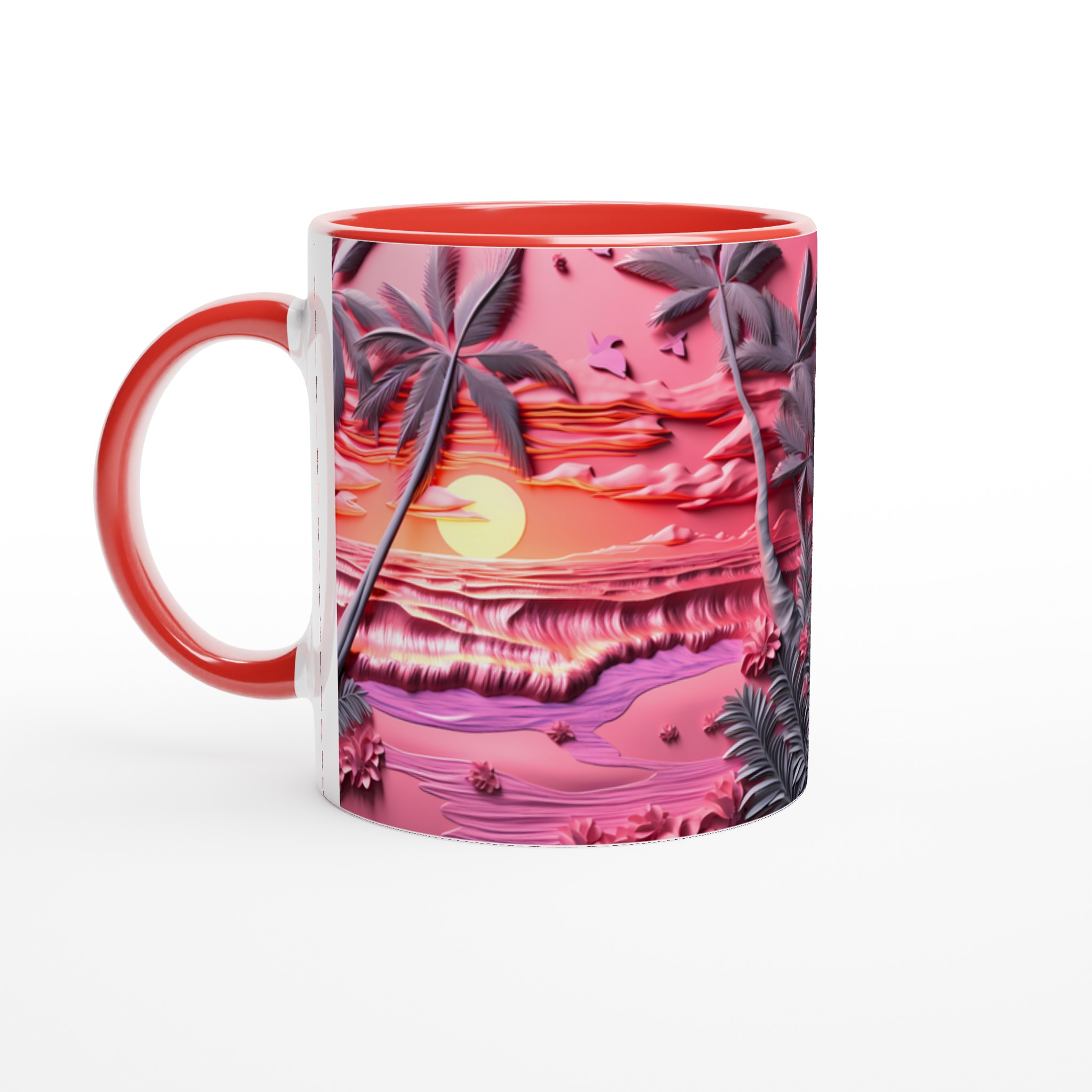 Tropisk Dröm Mugg – Solnedgång & Palmkant i Pop Art Rosa. Välj din färg! 2 1d52ab5a-1d4a-4801-bb17-e2376c7f782b