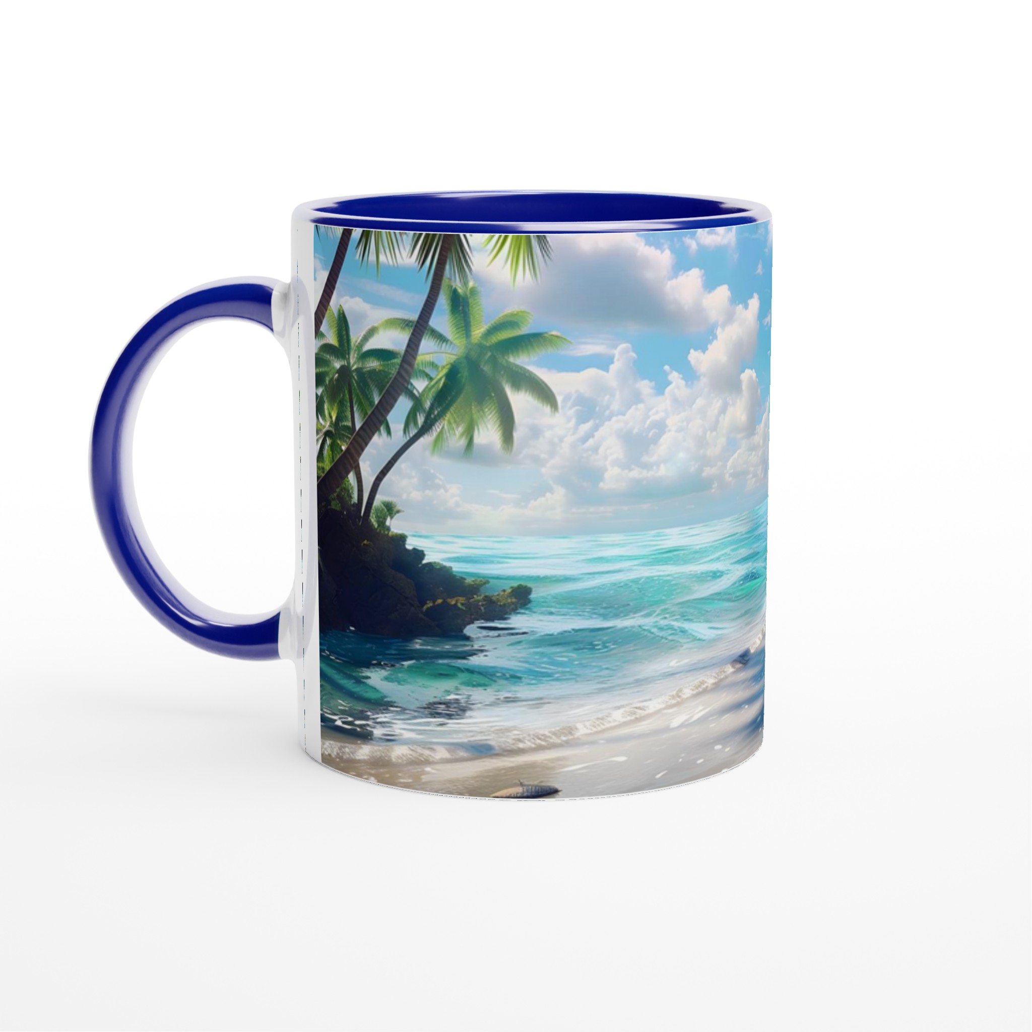 Tropisk Strand Mugg - 11oz Keramisk Mugg med Palmträd och Blått Hav 2 1d5d8093-b4e4-4b13-a34a-6669f8e08f49