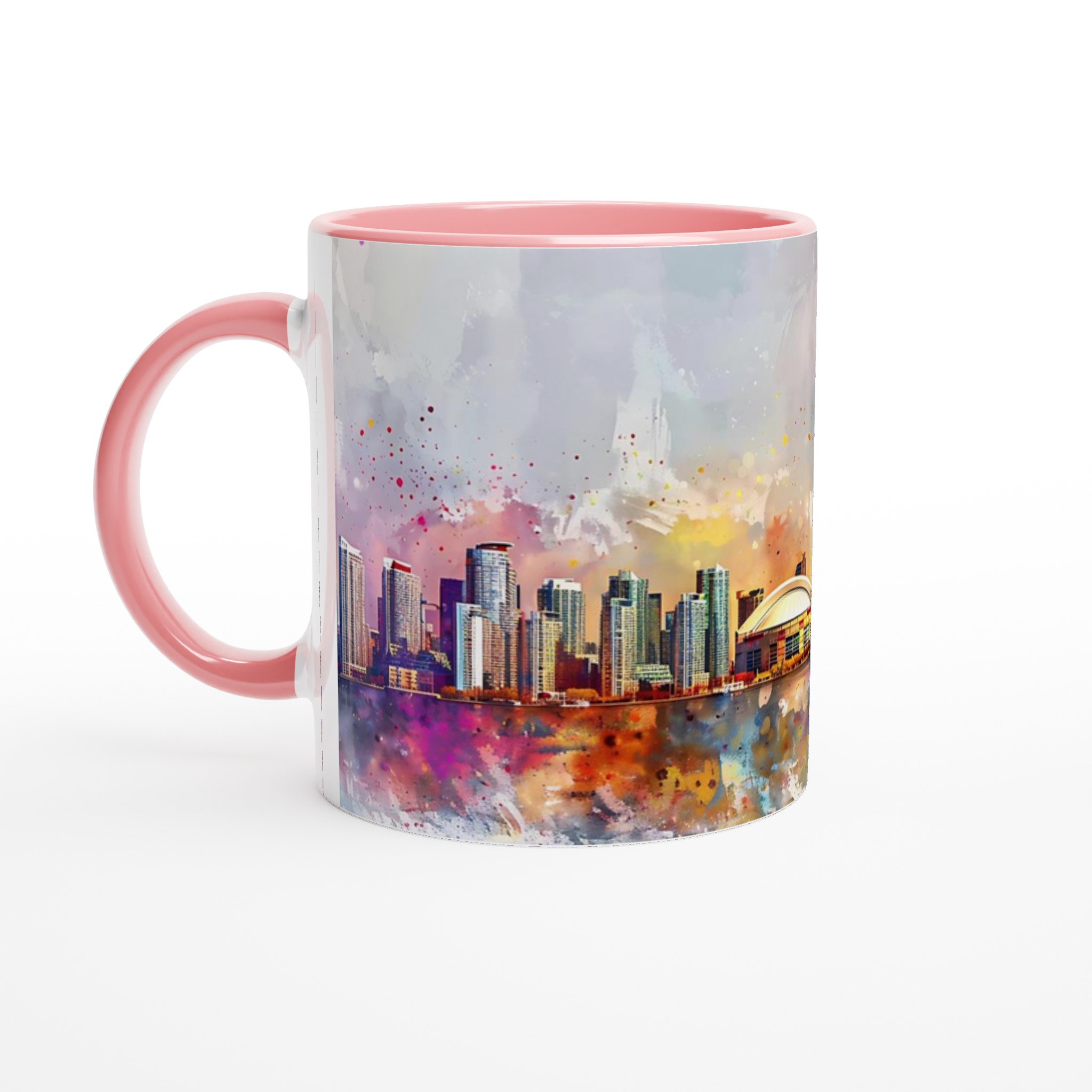 Toronto Skyline Watercolor Mugg - Konstnärlig Kaffemugg med Färgstark Stadsutsikt - Välj din färg 6 1e4d2446-4ee2-429a-a99a-f85093ca6bc8