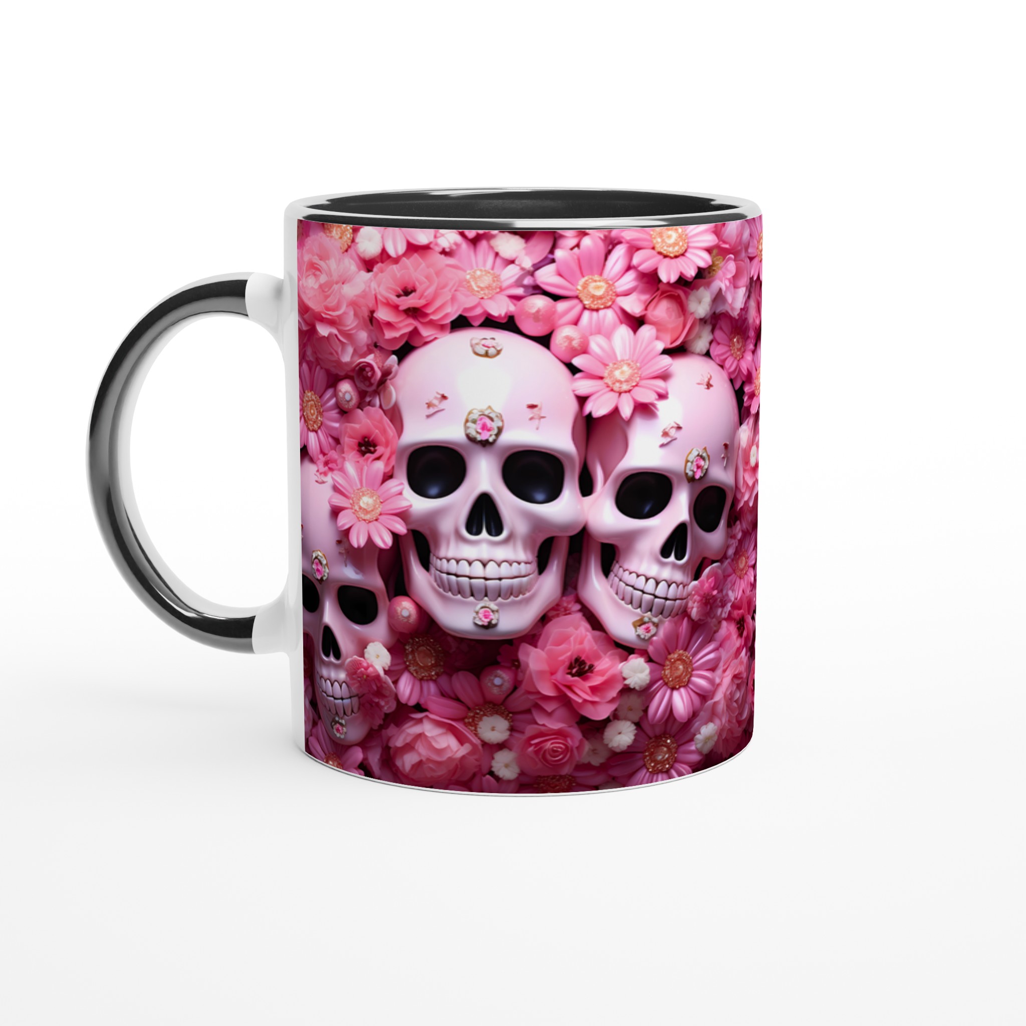 Romantisk Skull Blossom 11oz Keramikmugg – En touch av rosa mystik för din fika 7 1e4da94b-39d3-48ed-be34-6b67c5165a61