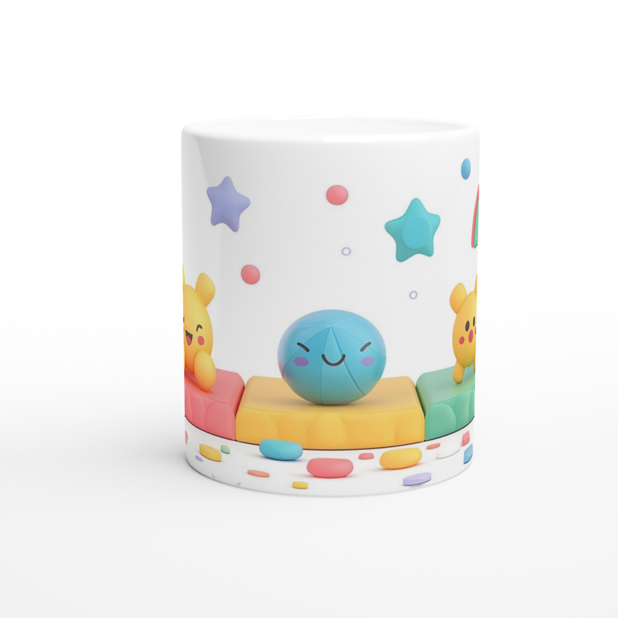 Pastell drömmar keramikmugg – Glada figurer och regnbågar i mjuk palett, 11 oz kaffemugg i flera färger 8 1e55b637-ff95-4633-a518-434167a08d5c