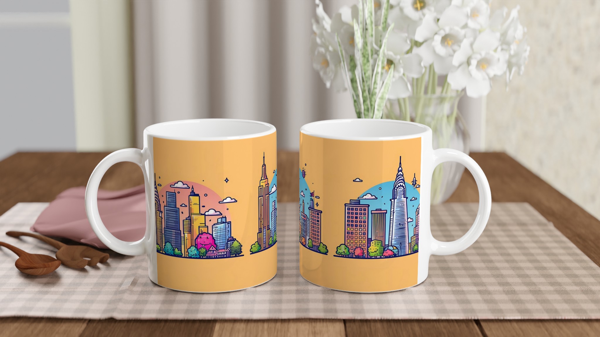 New York City Ikoniska Landmärken Mugg - Färgstark, Rolig & Personlig Keramikmugg 10 1e5d55c4-14b8-4631-b23b-48cc60318c2f