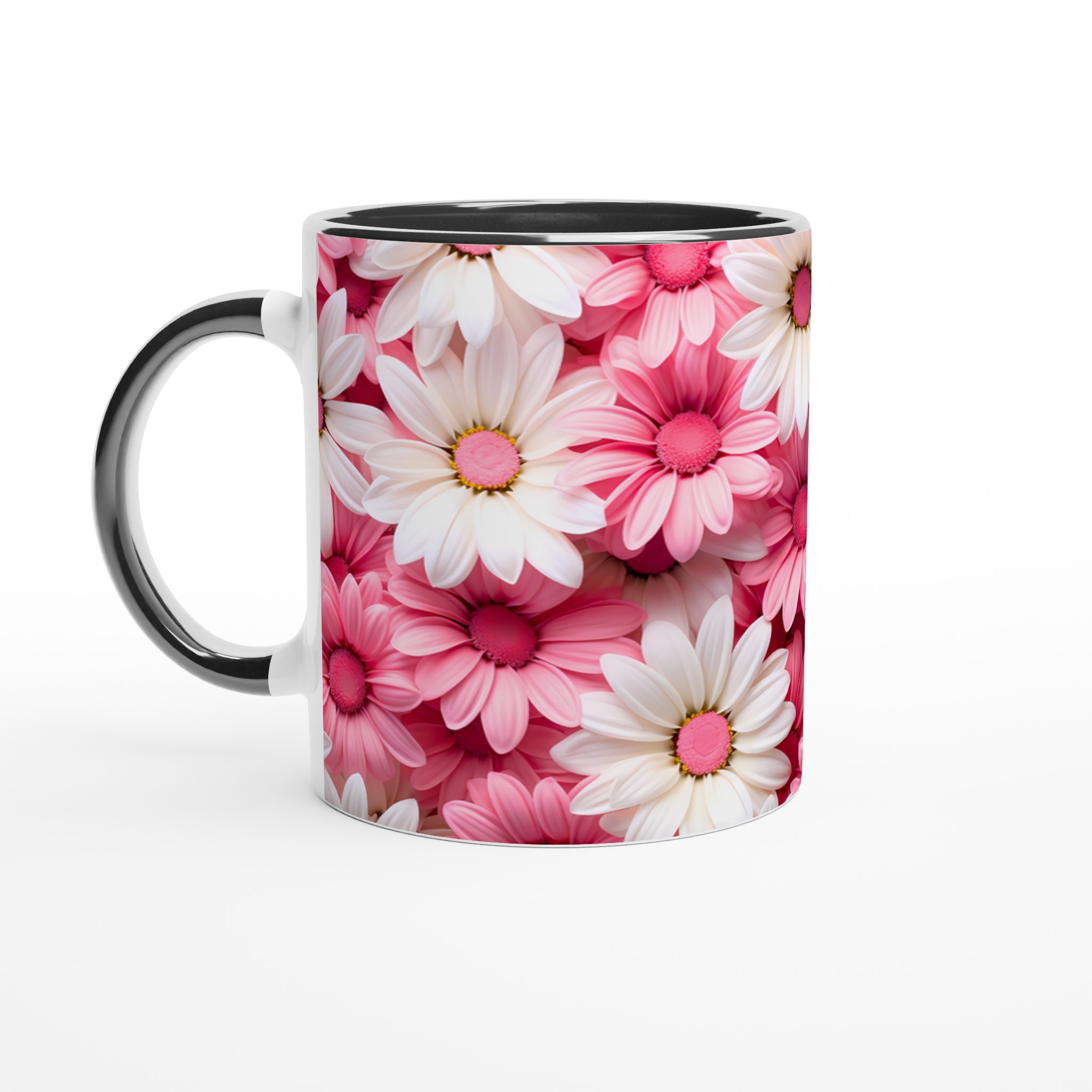 Blomstrande 11oz Keramikmugg – Rosa & Vit Margeritmönster, En Färgexplosion för Din Dryck 7 1ee860b8-df87-44ac-95a7-d337be9b3060