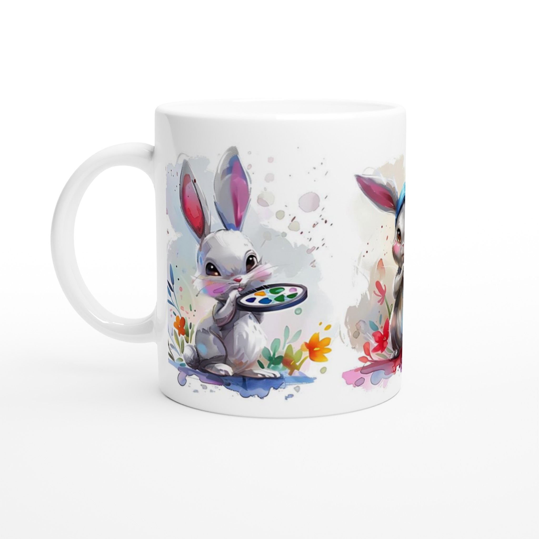 Konstnärliga Kaniner Keramikmugg – Charmig Akvarelldesign för Kaffe & Te i Flera Färger 1 1f30b6ae-2251-4730-bc3b-5db6f6a6e2c8