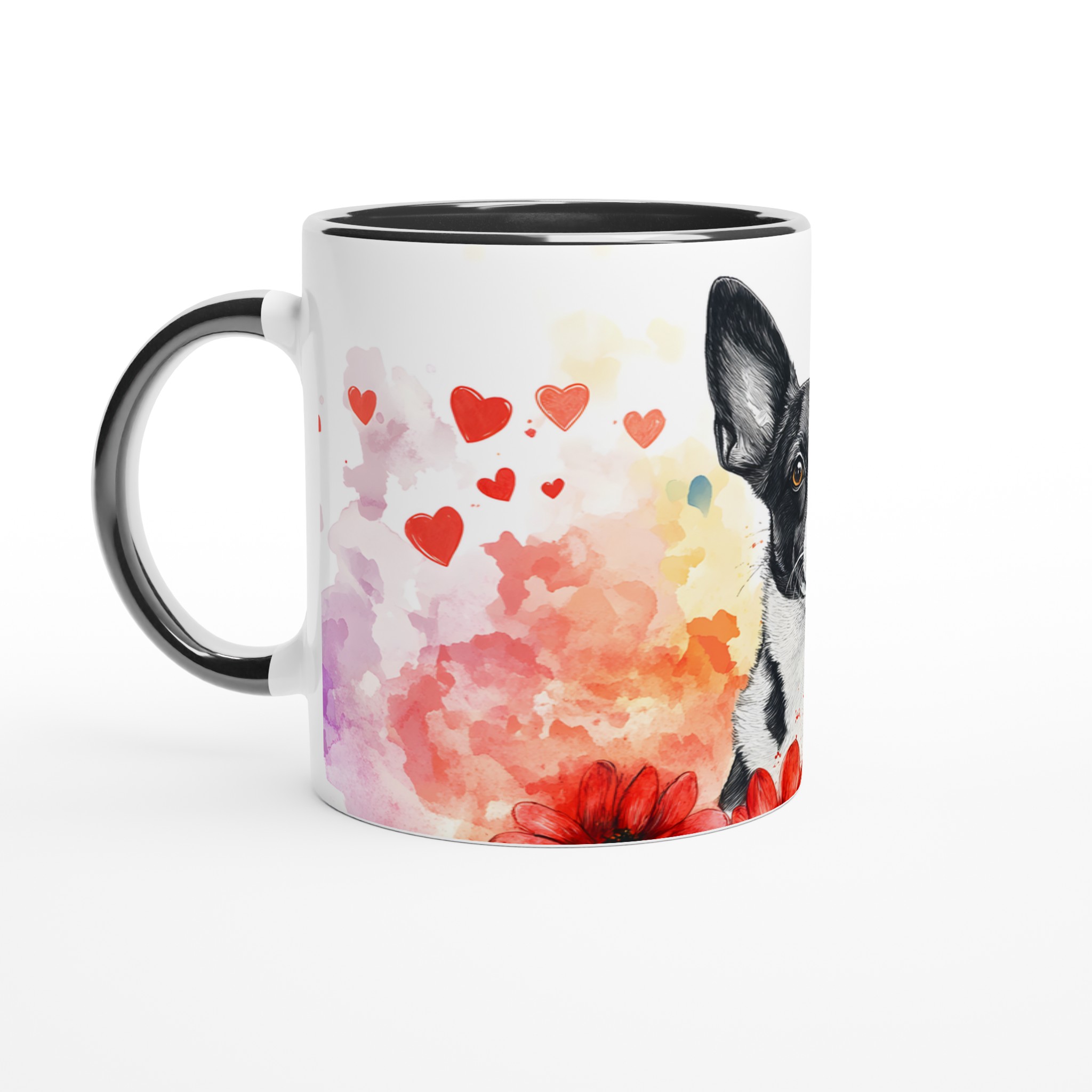 Kärlekshund – Personlig 11oz Keramisk Mugg med Akvarelldesign & Valfri Färg 4 1f32476d-8d4f-4be7-a2ce-c51fb6d630ee