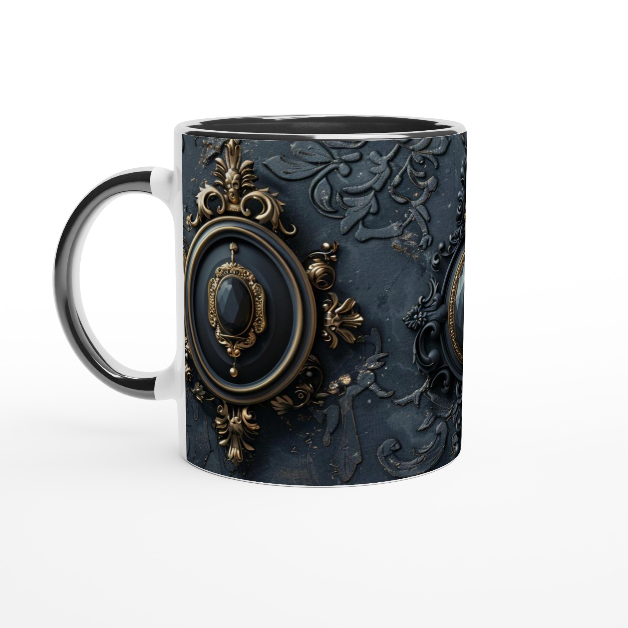 Lyxig Barockmugg i Keramik – 11oz Elegant Svart & Guld Design för Kaffe & Te 7 1f5b9a80-5713-472f-8e50-cfcd726772a8
