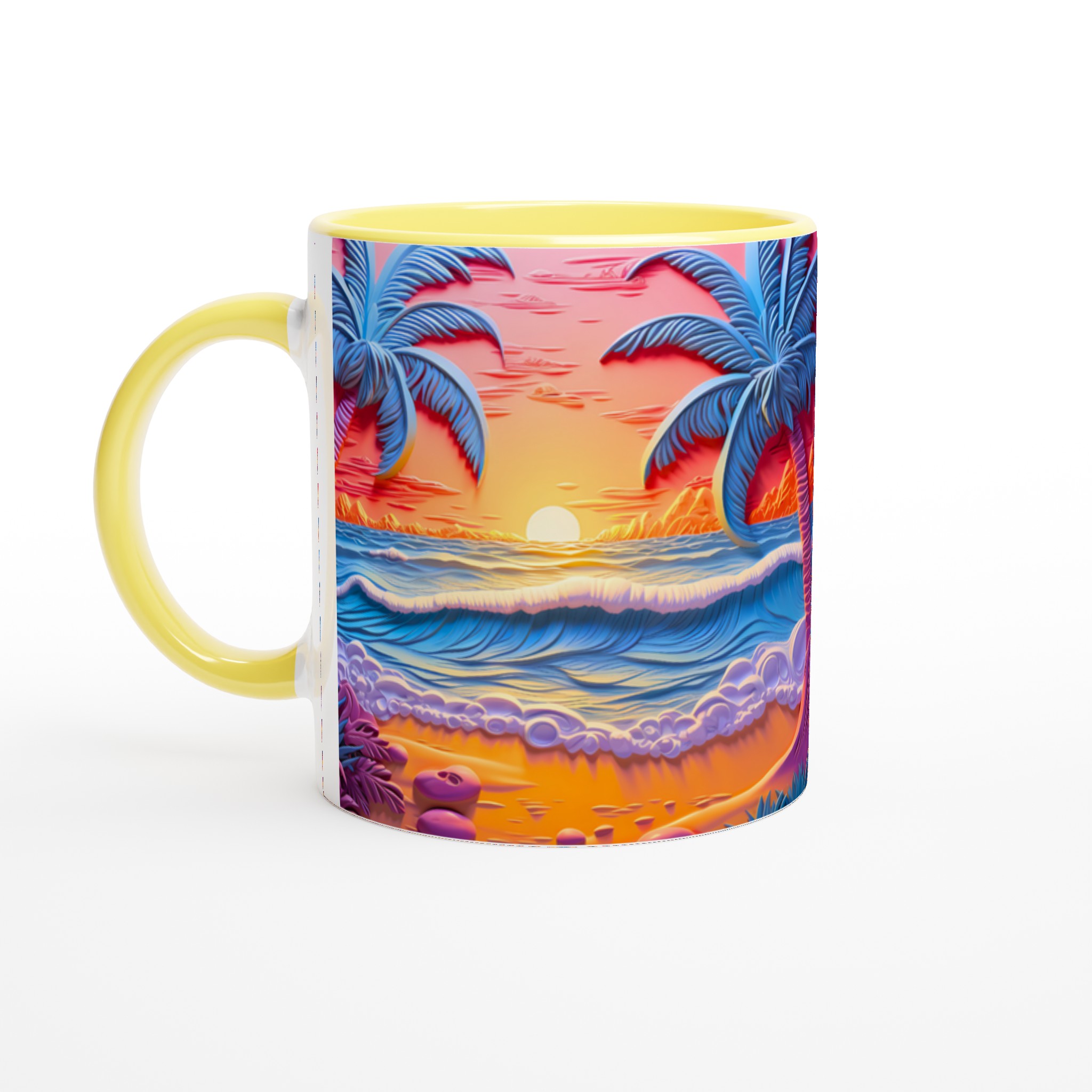 Tropisk Drömmugg – 11oz Keramikmugg med Pastell Palmstrand & Solnedgång 5 1faffb73-91fe-4dae-81c7-8b1c61598179