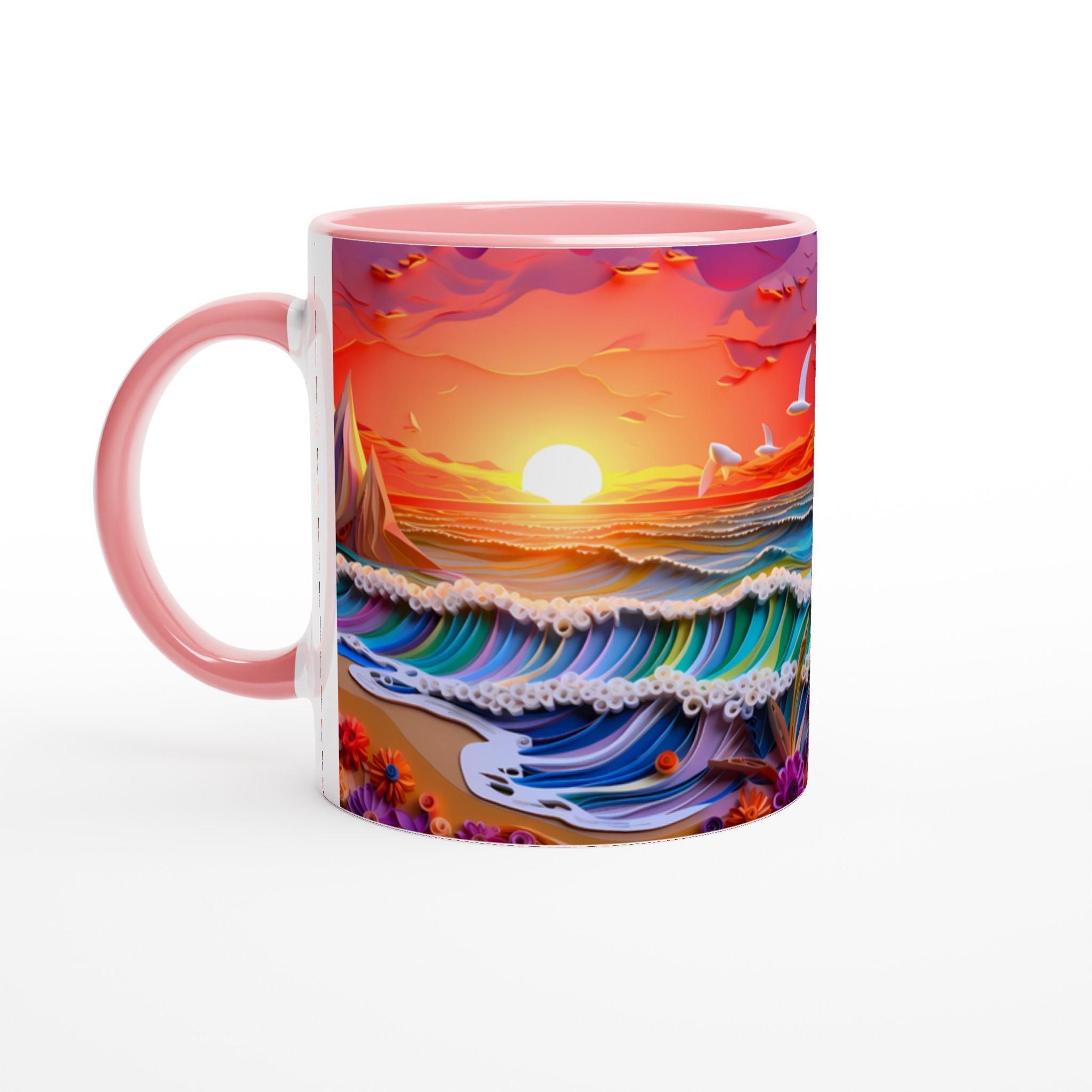 Abstrakt Solnedgång Keramikmugg - 11oz Konstnärlig Kaffemugg i Valfri Färg 7 2021a5de-f466-43f2-a133-3d32325d9467