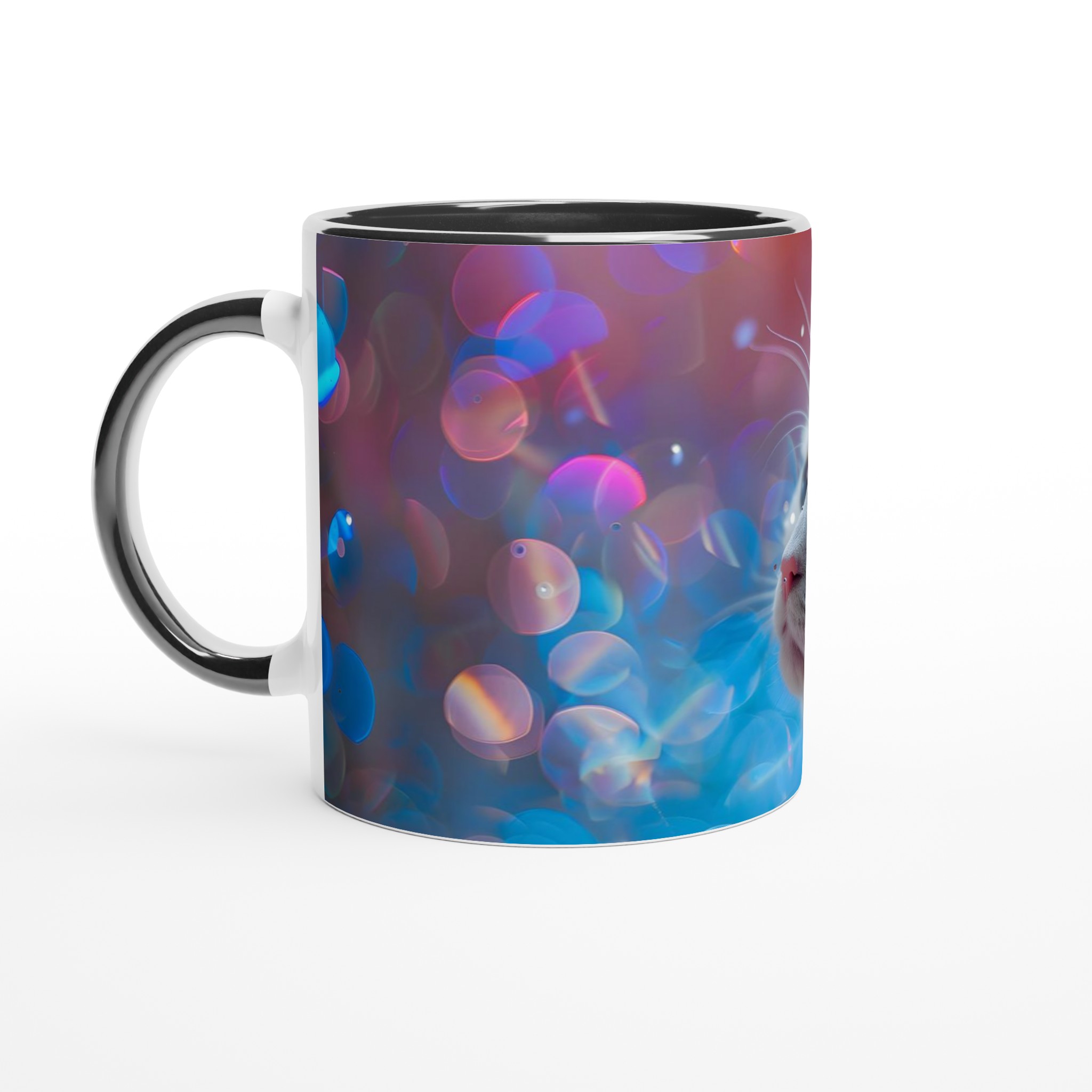 Magisk Kattmugg - Fantastisk Drömvärld i Blått och Rosa - 11oz Keramisk Mugg 7 202680b3-a661-4eeb-8fac-e1daaa139df7