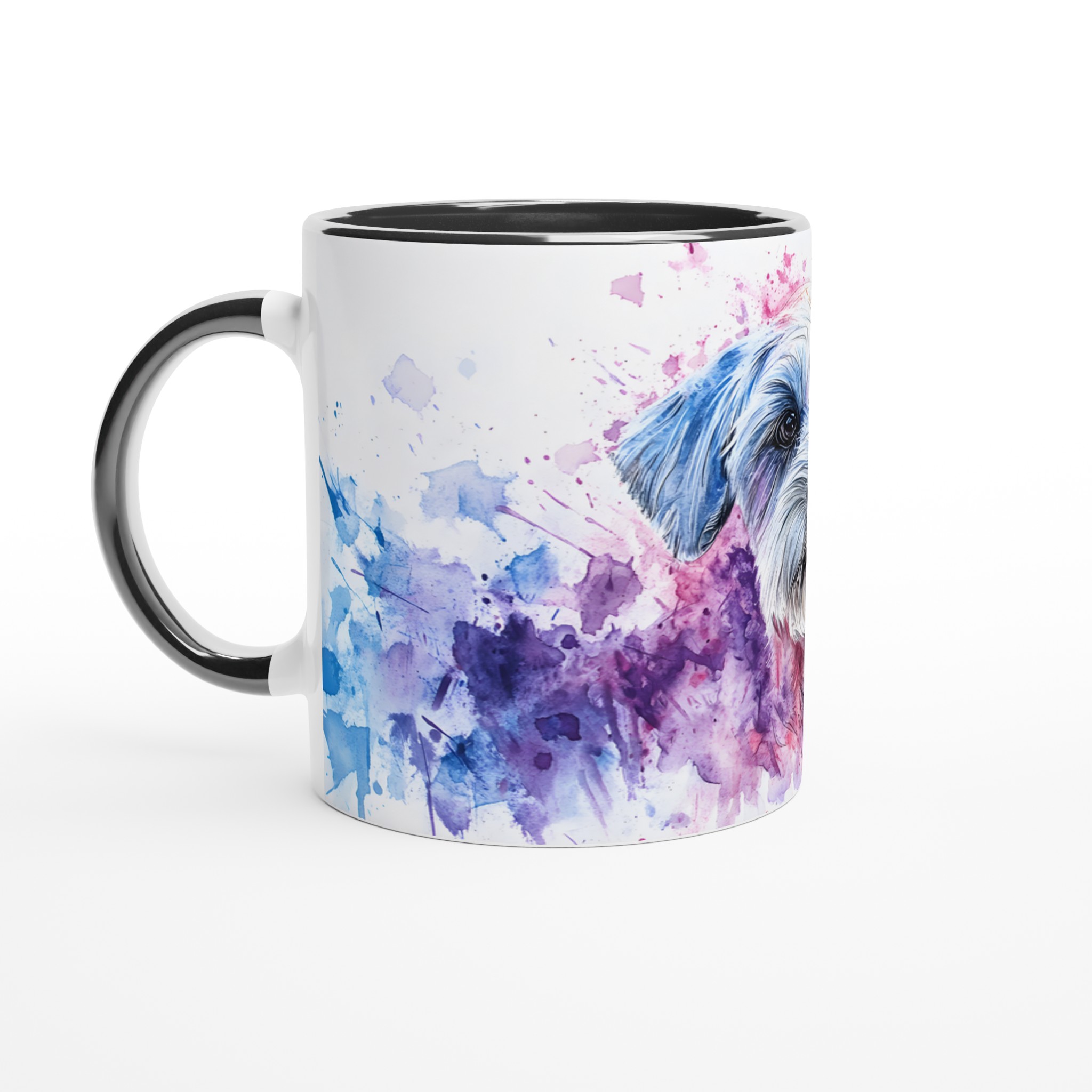 Mångfärgad Akvarell Hund Mugg - Vit 11oz Keramikmugg för Djurälskare i Ditt Val av Färg 4 203280e3-b6ad-44c6-bc34-fd7be1bd81f0