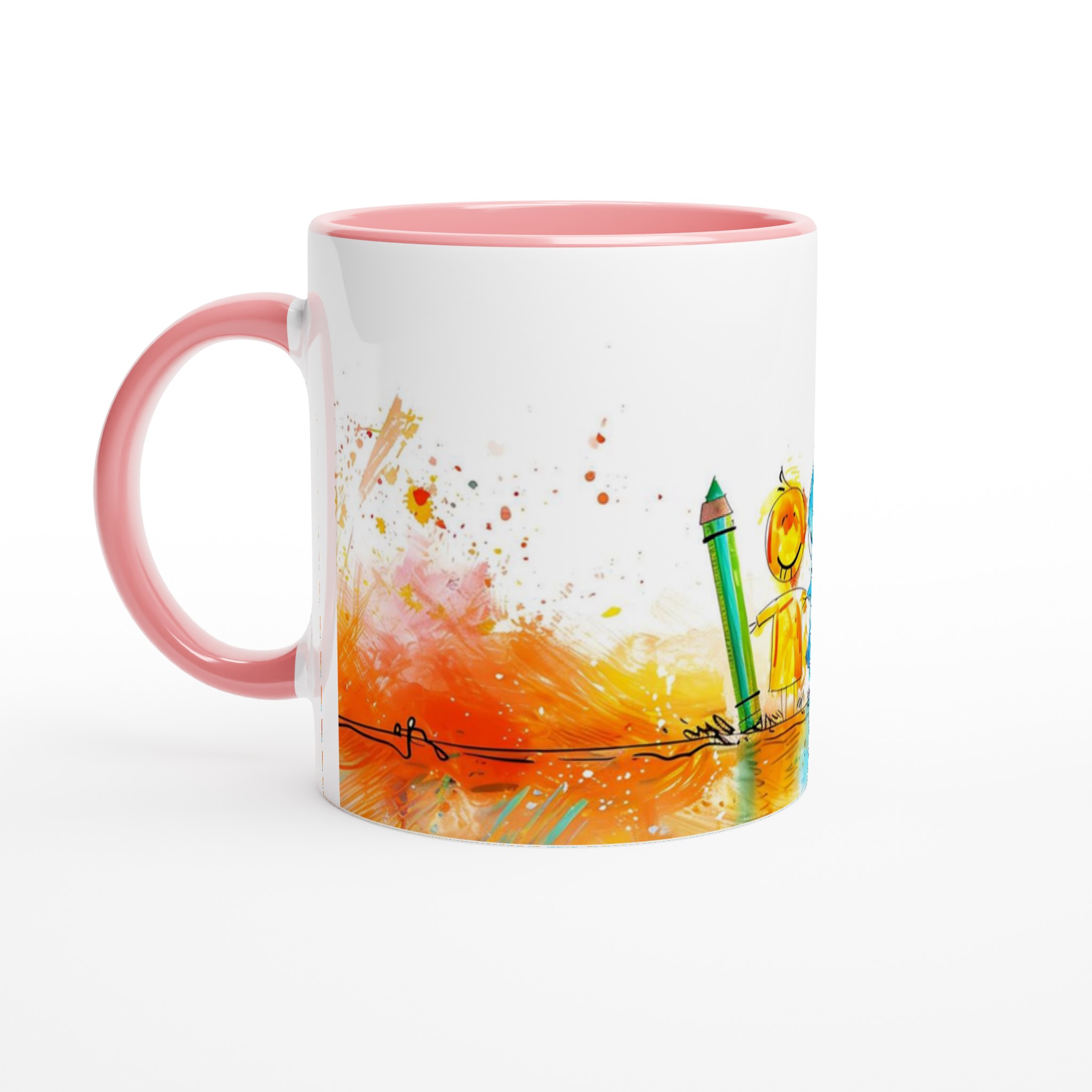 Kreativ Glädje: 11oz Keramisk Mugg med Lekfull Konst & Färgstarka Splashar – Välj Din Favoritfärg! 6 2056a0c6-b685-4723-994c-e2283baf4a38