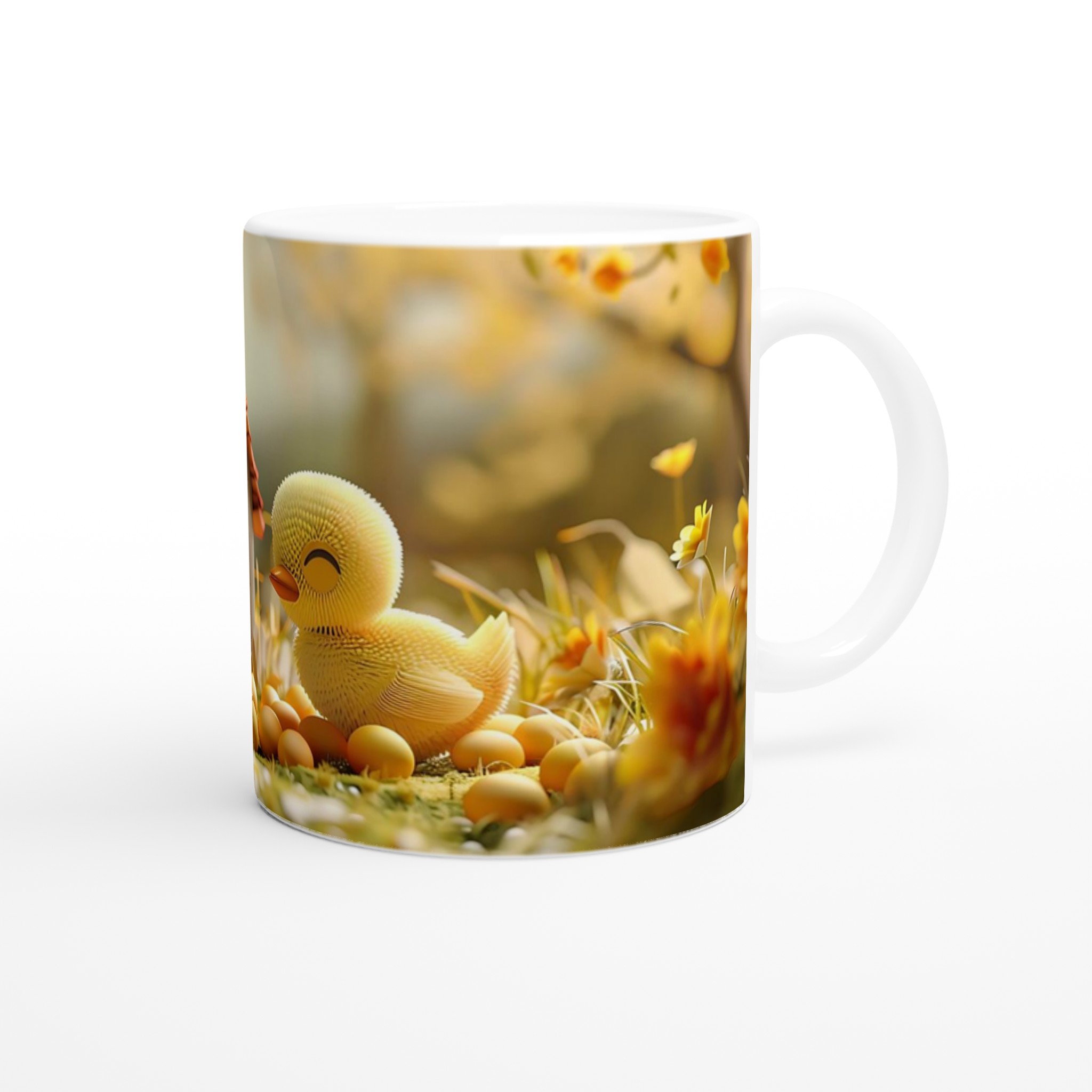 Påskens Charm: Söt kyckling & Ägg Keramisk Mugg – 11oz Kaffekopp i ditt färgval 9 205b4d89-6860-46d7-929b-2ac5565b9f93
