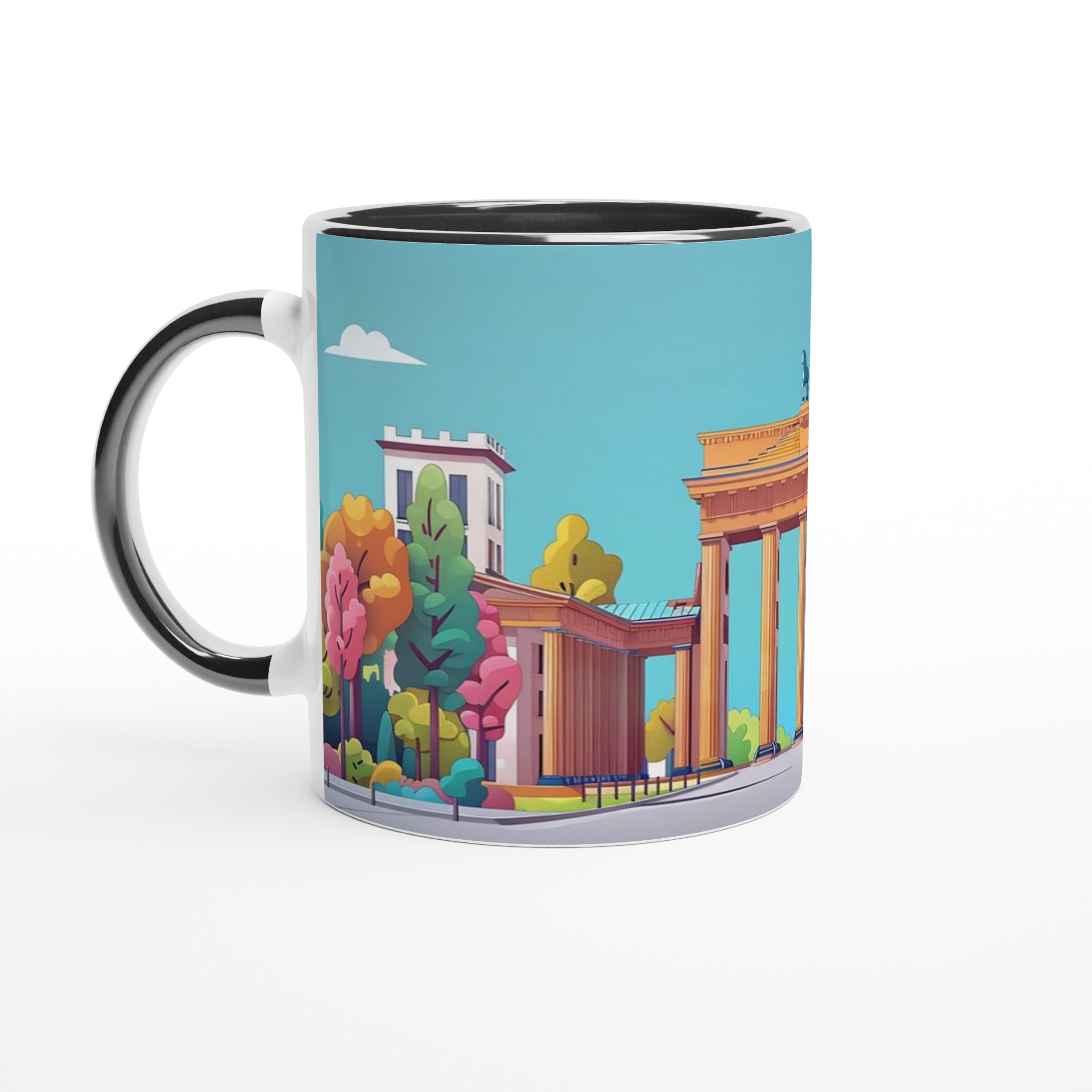 Brandenburger Tor Konstnärlig Mugg – Färgstark Berlin Illustration | 11oz Keramisk Mugg i Valfri Färg 7 2089f3ab-f21d-4aaa-8f7f-1760ee2dd209