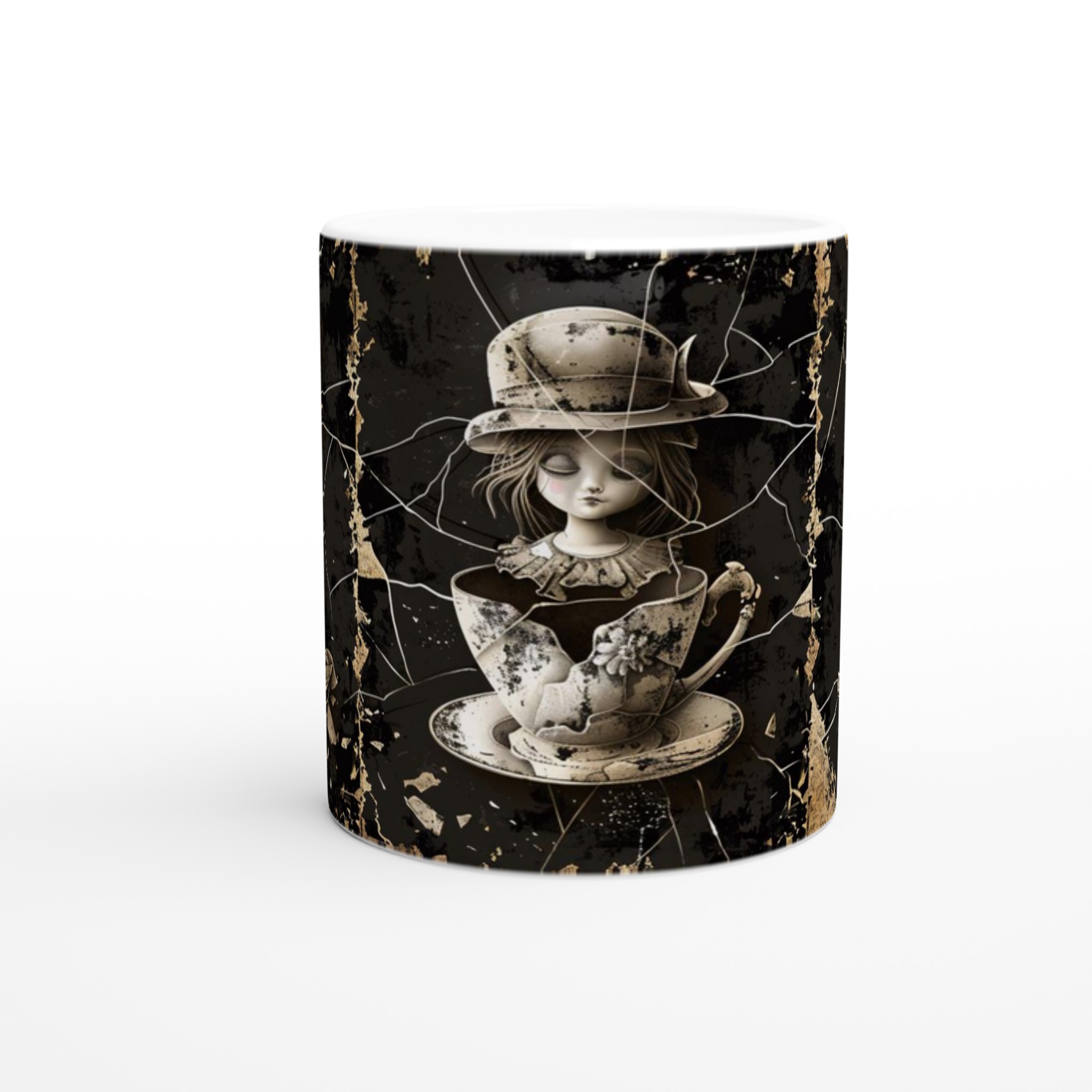 Vit 11oz keramisk mugg med gotiskt bruten dockstil i din favoritfärg 8 20c449ac-33e3-4164-be77-a4dea8d471c8