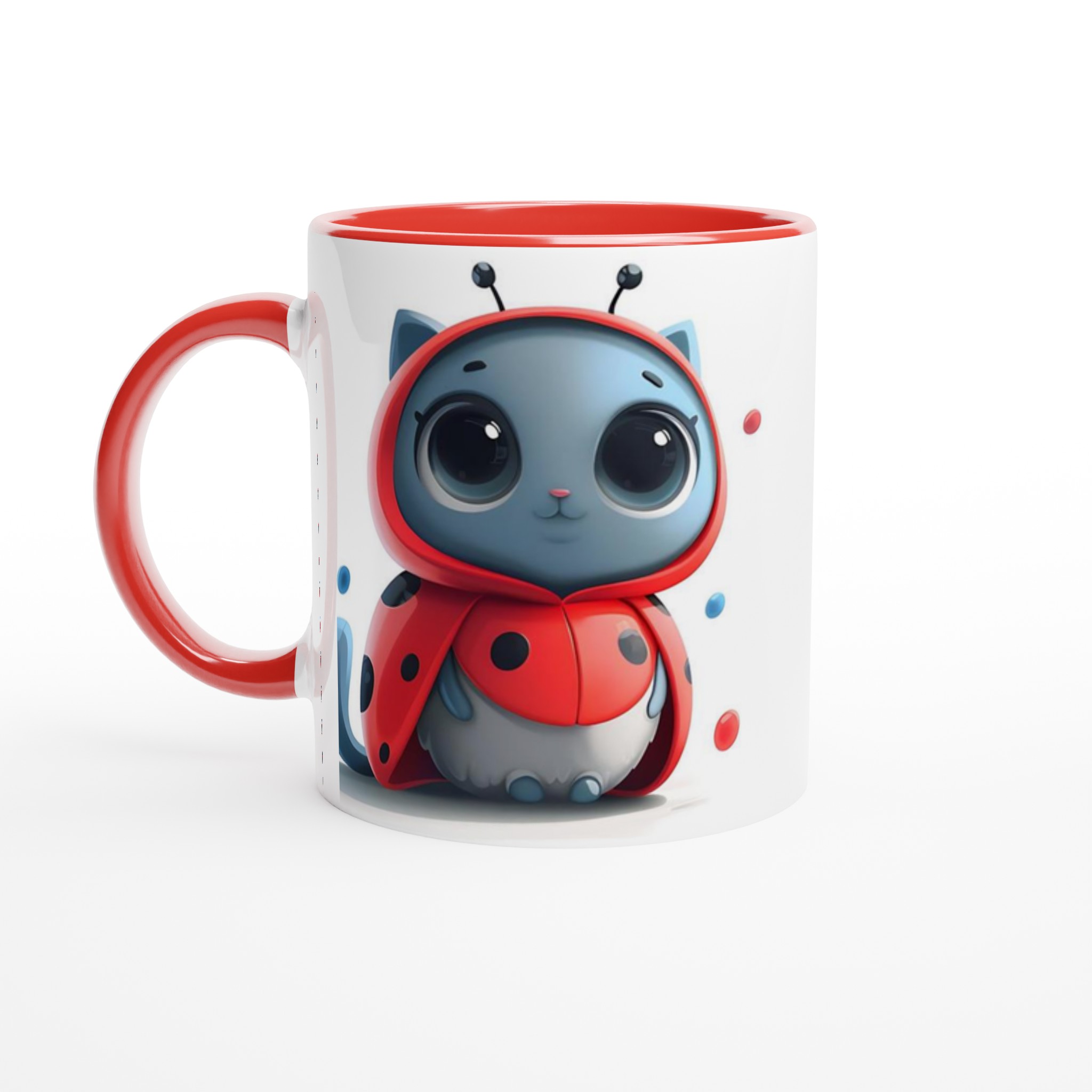 Söt kattunge nyckelpiga design 11oz keramisk mugg - Välj din favoritfärg! 2 20ce6464-4db6-4ddd-bd33-3ade0bf320d4