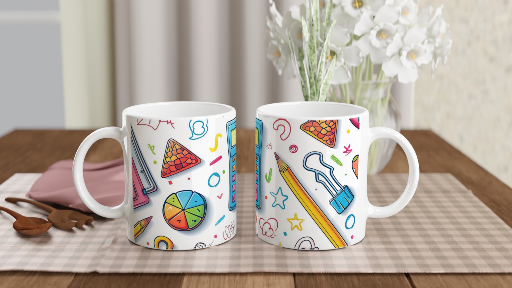 Färgglad Skolutrustning 11oz Keramisk Mugg – Perfekt för studenter och lärare 10 20d5cd50-6c3a-46a2-a3e7-bbde5423c71c