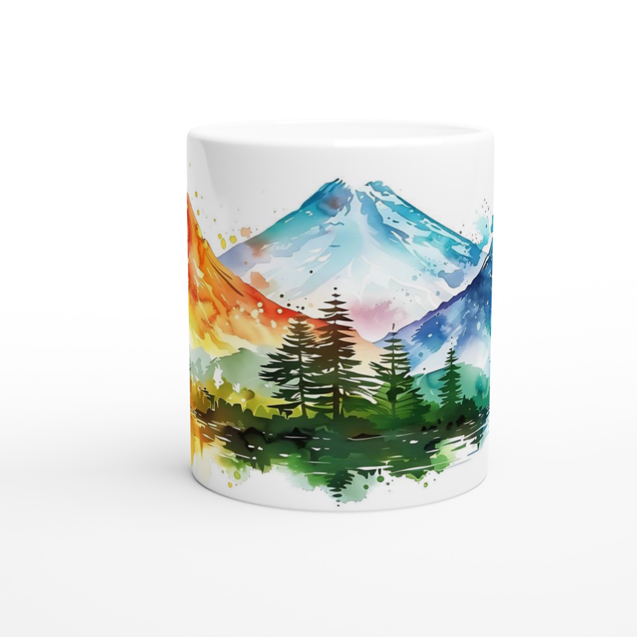 Akvarell Landskap Keramisk Mugg - Levande Berg och Sjödesign, 11 oz 8 20db5bd9-d870-4865-a094-9c0f121f9a15
