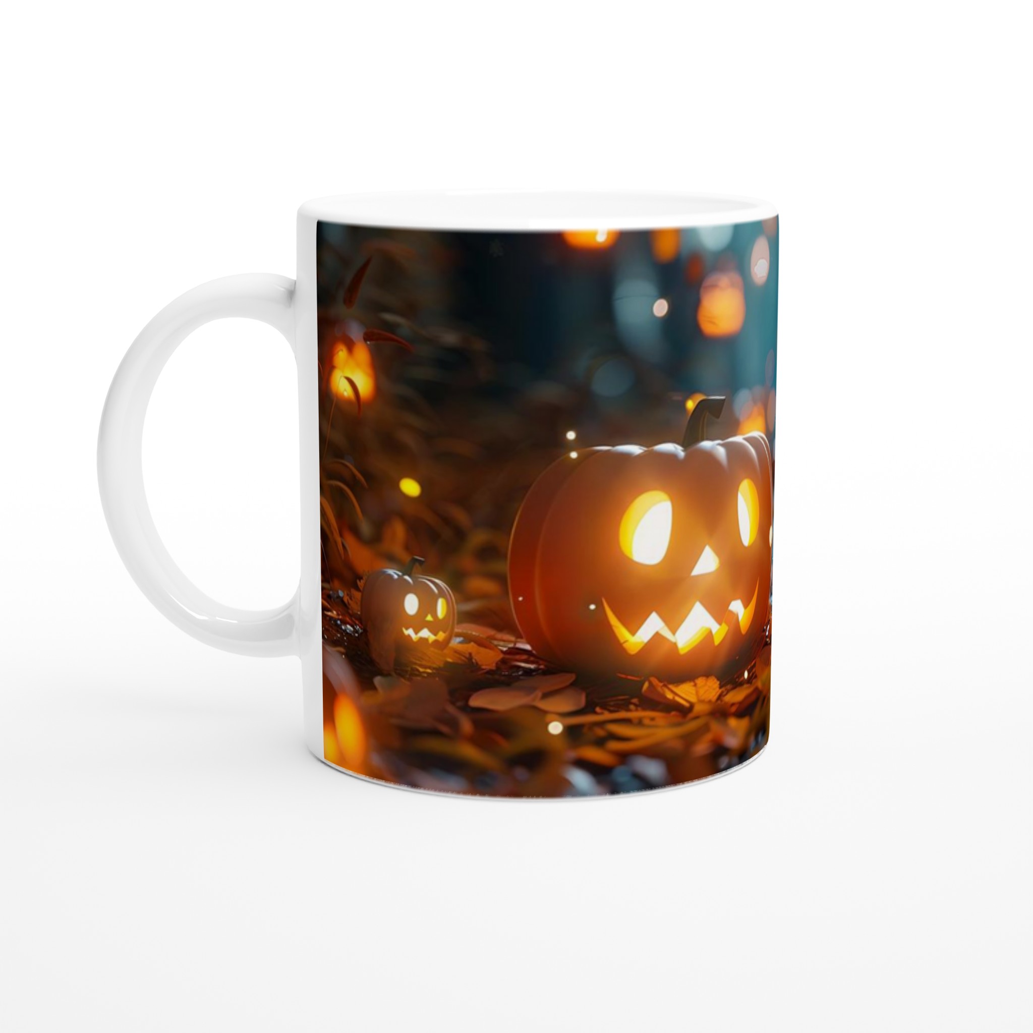 Mysig Halloween Mugg – Söta Spöken & Lysande Pumpor | 11oz Keramikmugg i Valfri Färg 1 21b02b7e-e20b-4875-8ff2-8b52c8406d53