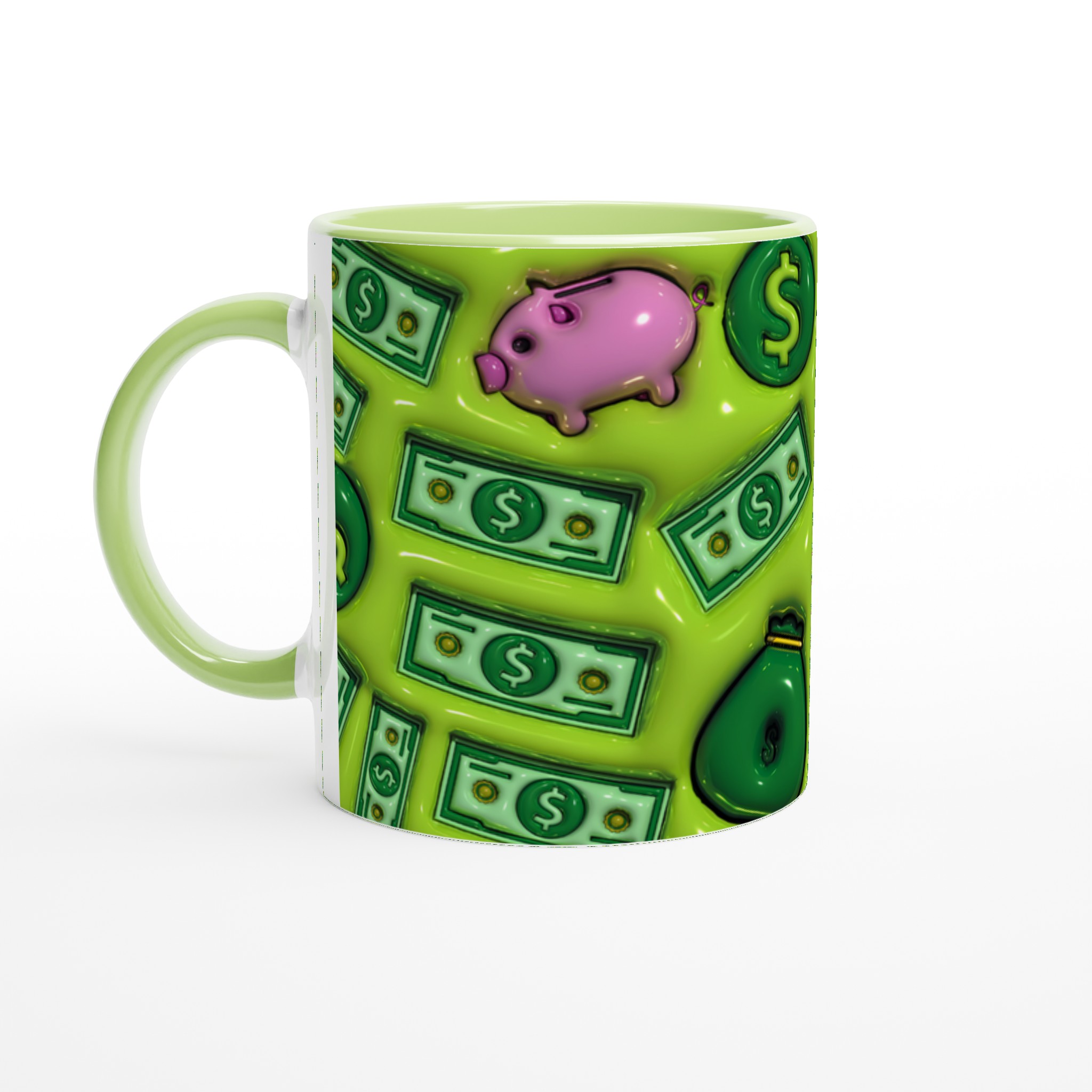 Lyxig Grön Pengar-tema Mugg – Investera i Stil med Vår 11oz Keramiska Kaffekopp 3 21eeb6c1-4944-4cdd-8e2e-be3a891f5cf4
