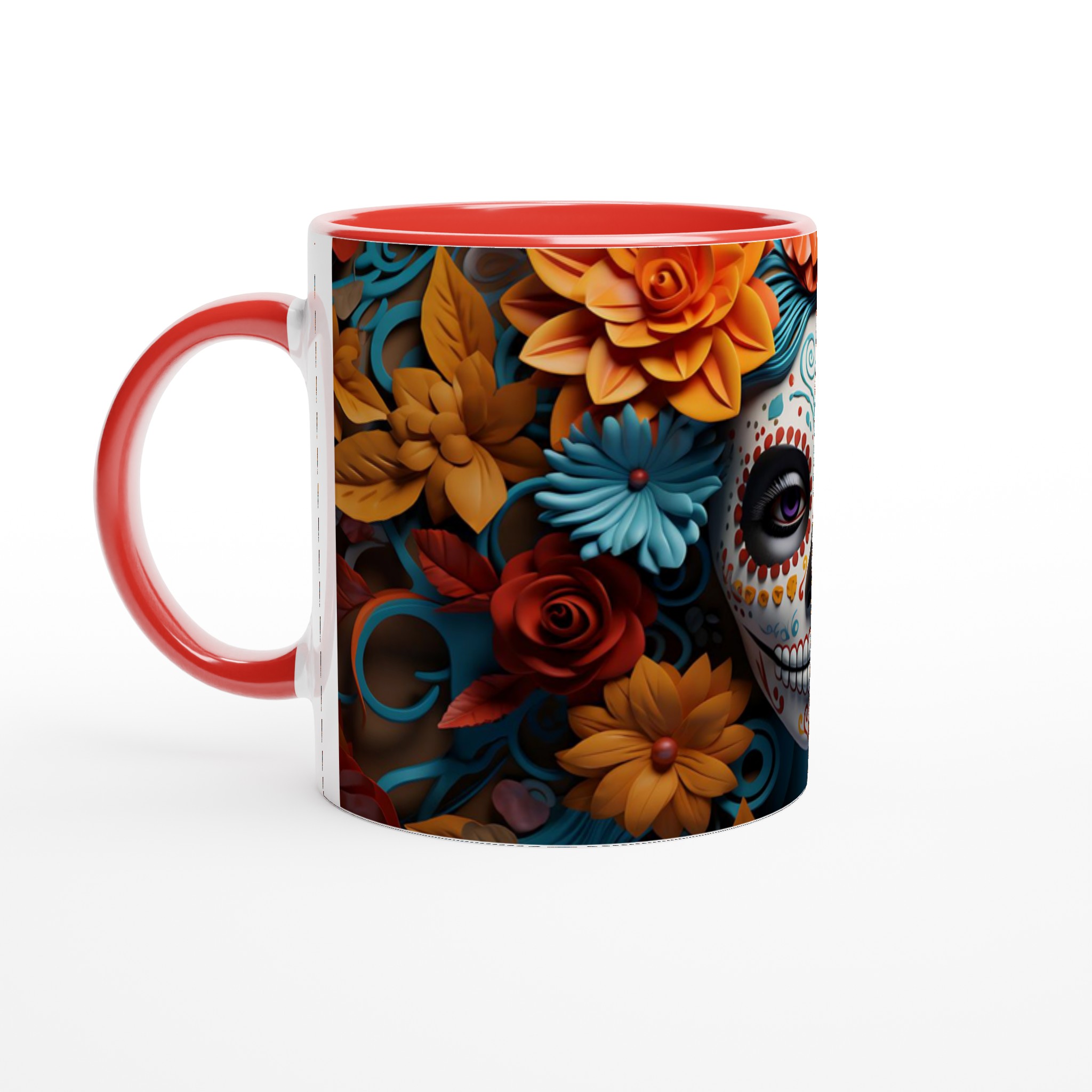 Colorida Calavera Mugg – Levande Día de los Muertos Design, 11oz Keramik 2 221c5f6d-056d-4472-b33f-b7019bdcf7c7
