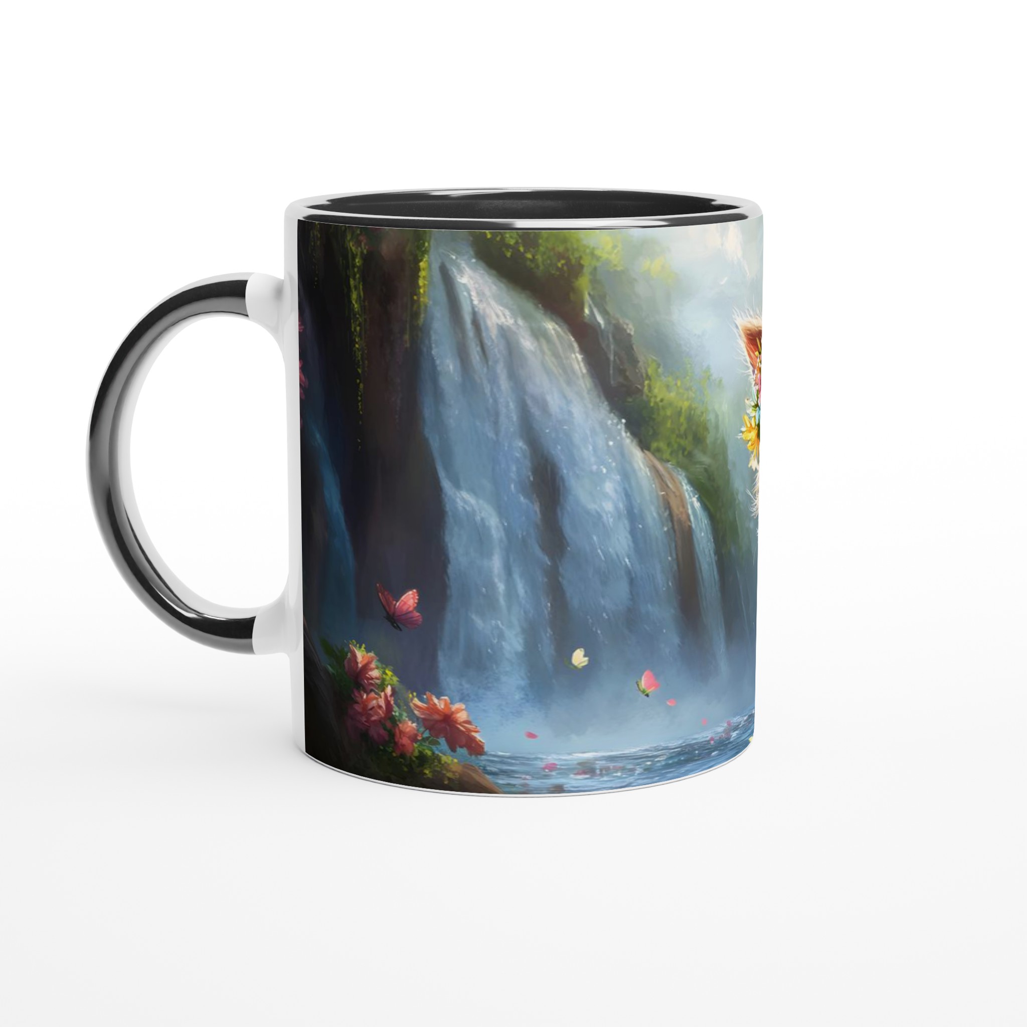 Mugg med Blomsterkrans Katt – En Bedårande Vän för Kaffet. Välj bland 7 Förtrollande Keramiska Färger! 7 225691d1-4f7d-4f98-a831-b506798122c7