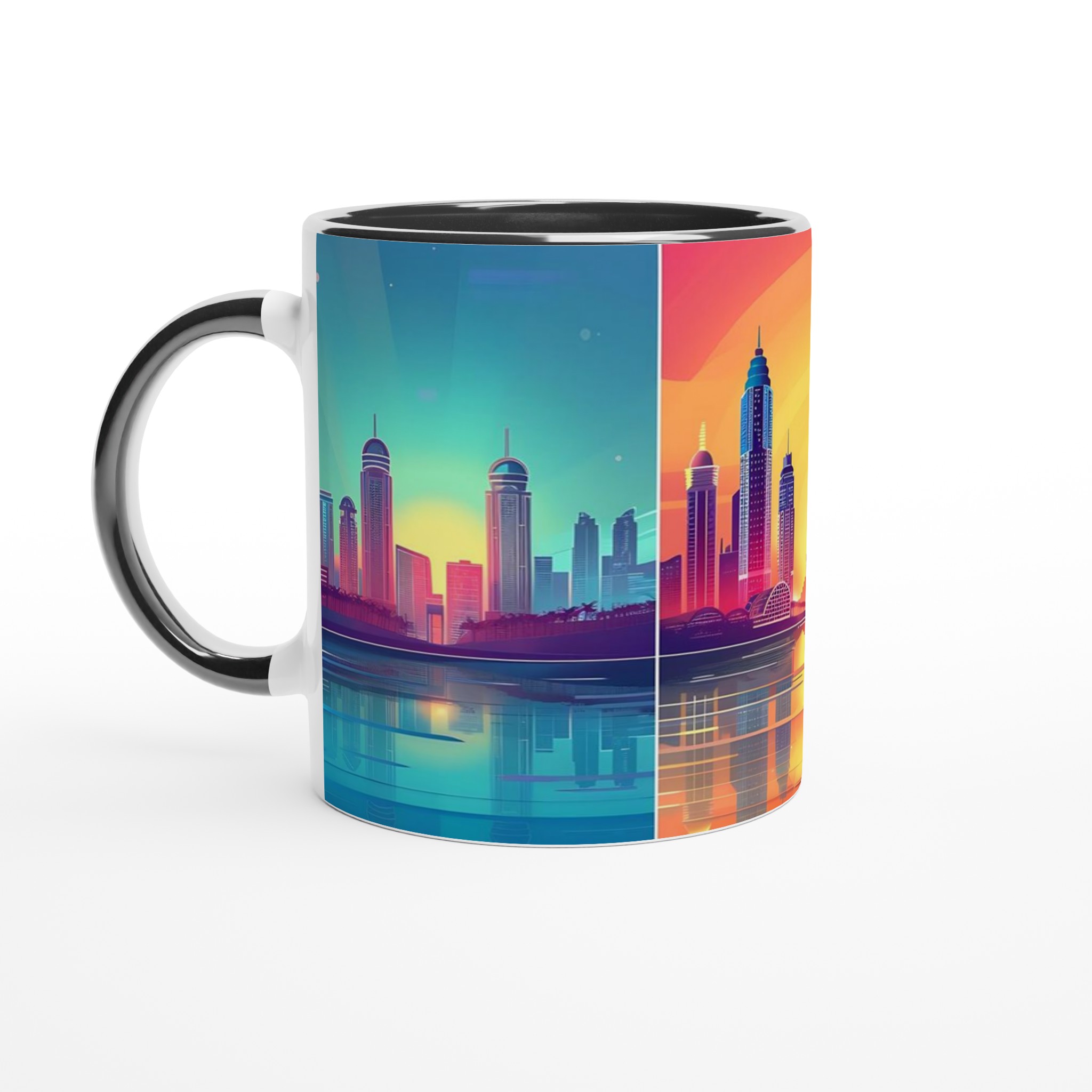 Neon Dubai Skyline Mugg - Levande Stadsmotiv för Kaffeälskaren i Valfri Färg 7 2267440a-ceb5-469f-b2fe-aee3140ba815