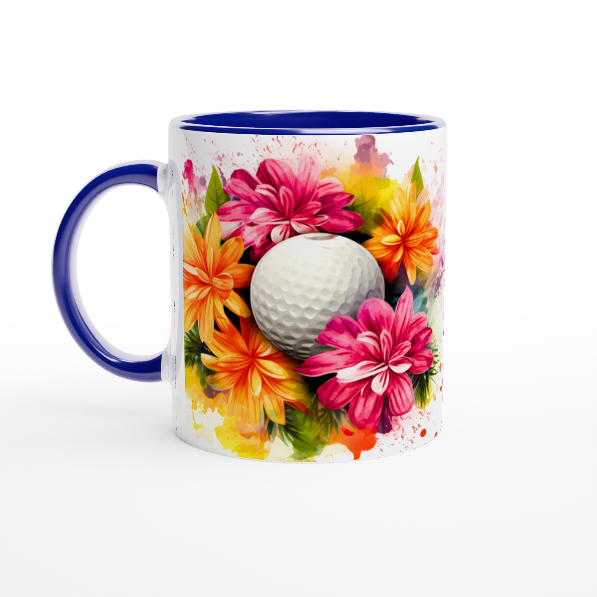 Färgexplosion Golfmugg – Vibrant Floral Design på 11oz Keramisk Mugg 5 22a1fd63-1981-458c-be98-40493bea2abd