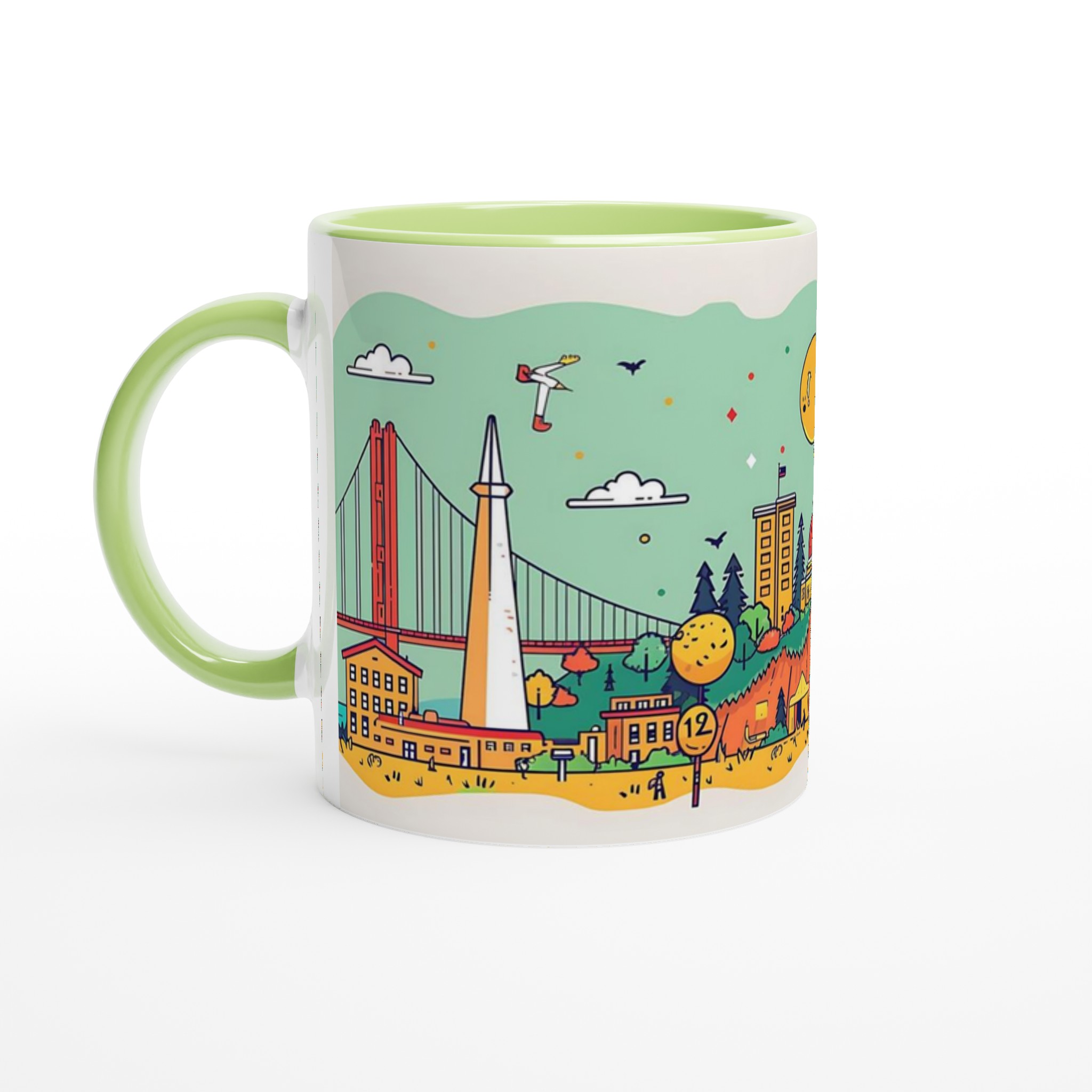 San Francisco Skyline Mugg – Charmig & Färgstark Keramikmugg, Välj din favoritfärg! 3 22f883c4-2402-4544-bdff-f22187ee657f