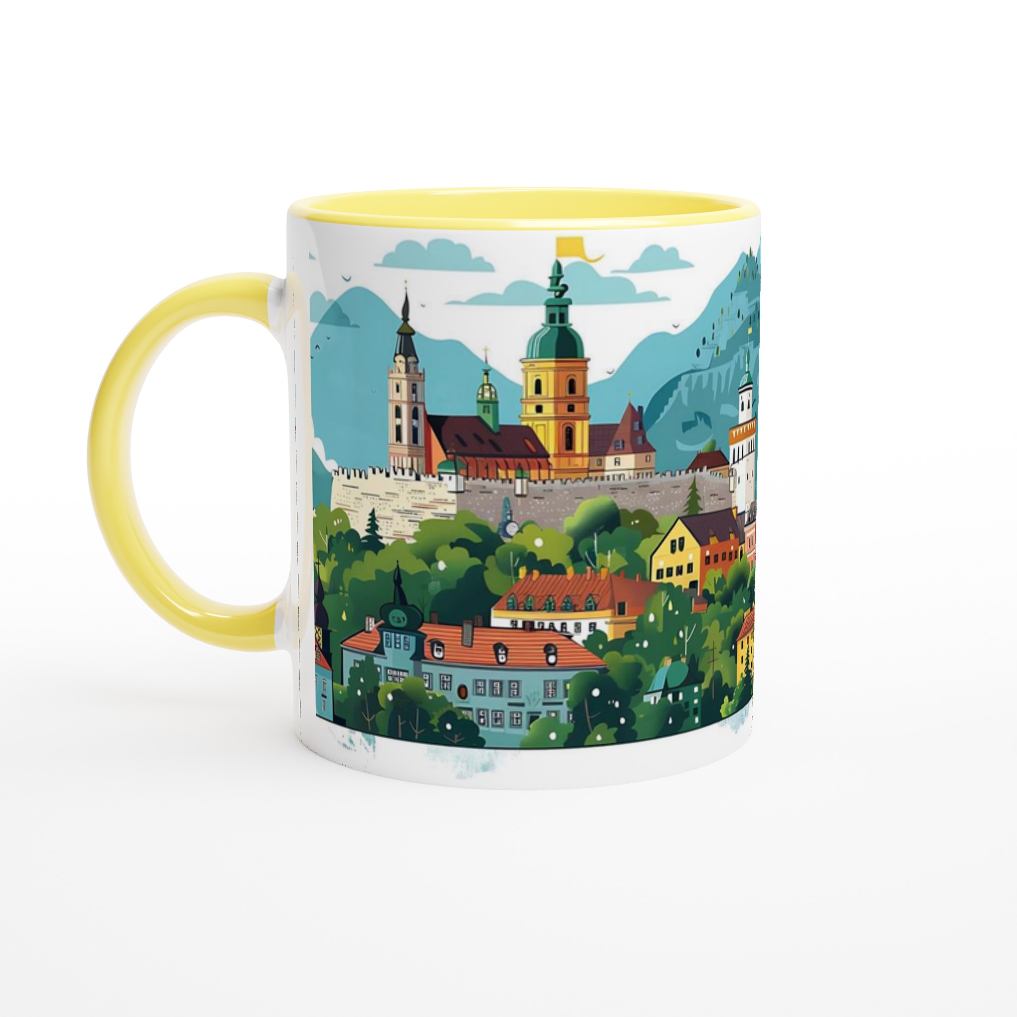 Europeisk Stadsmugg - Charmig Urban Panoramadesign i Din Valfria Färg, 11oz Keramik 5 23890cb9-1dec-42b0-b8fb-26bae1806816