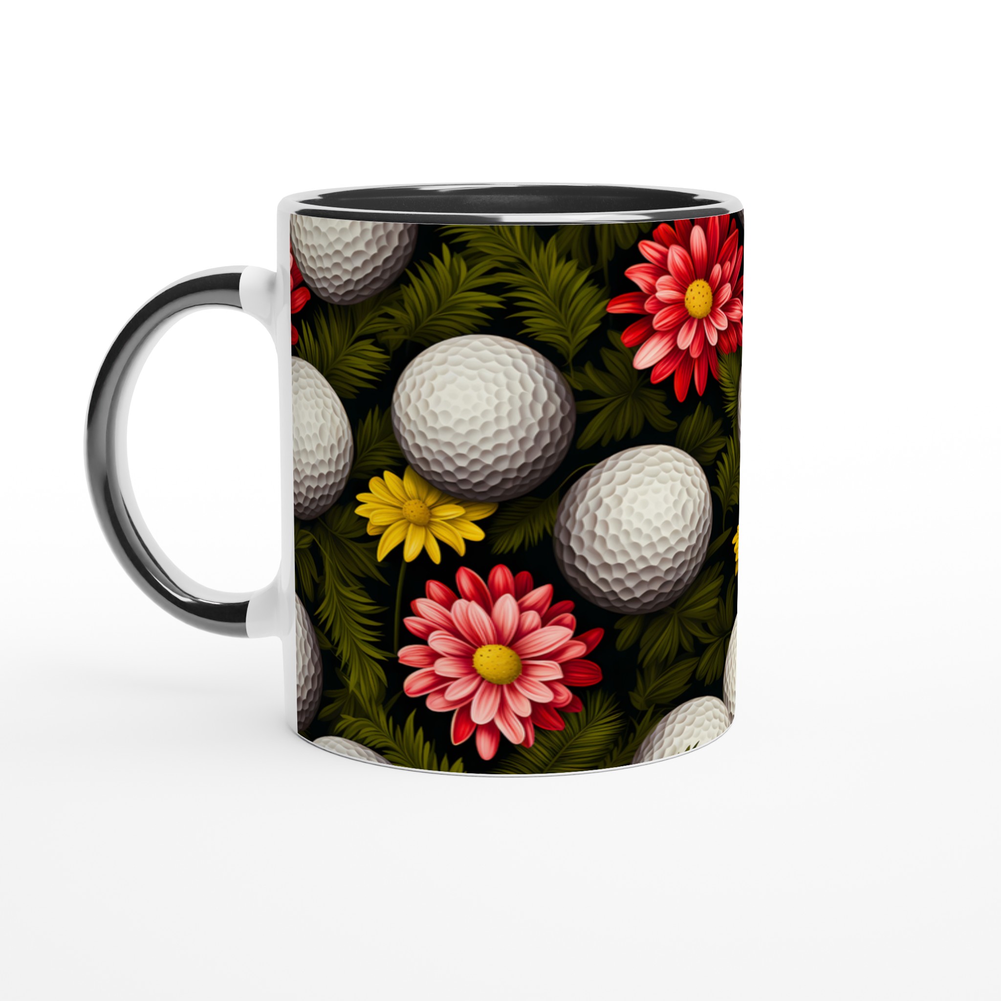 Golfboll & Blomma Keramisk Mugg - 11oz Elegant Design i Olika Färger 7 23e80f0b-def9-481a-956a-d1981aa74e5c