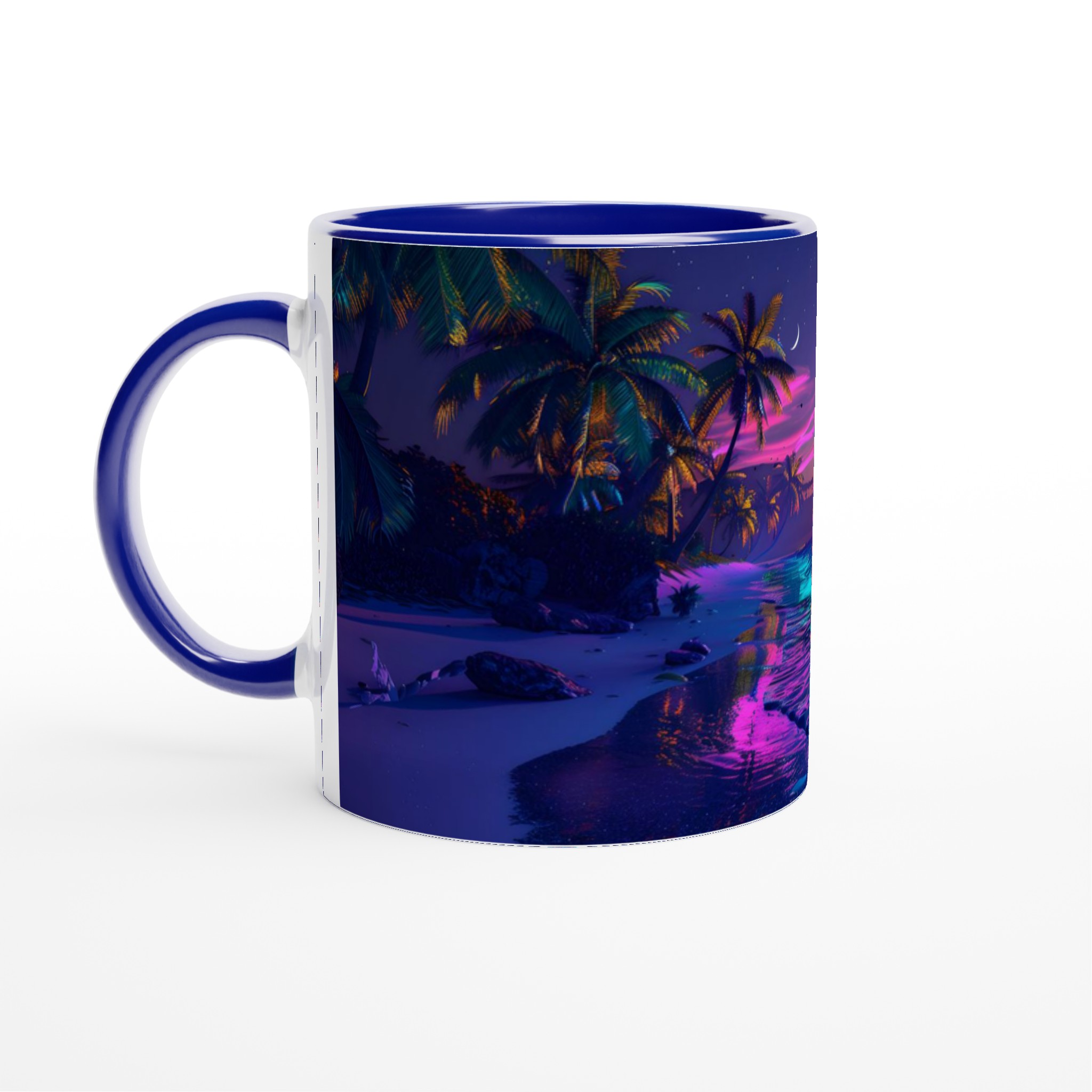 Neon Sunset Strand 11oz Keramisk Mugg – Drömmiga Tropiska Nätter i Valfri Färg! 2 241bee0d-5a14-4dec-927c-d116a229d13f